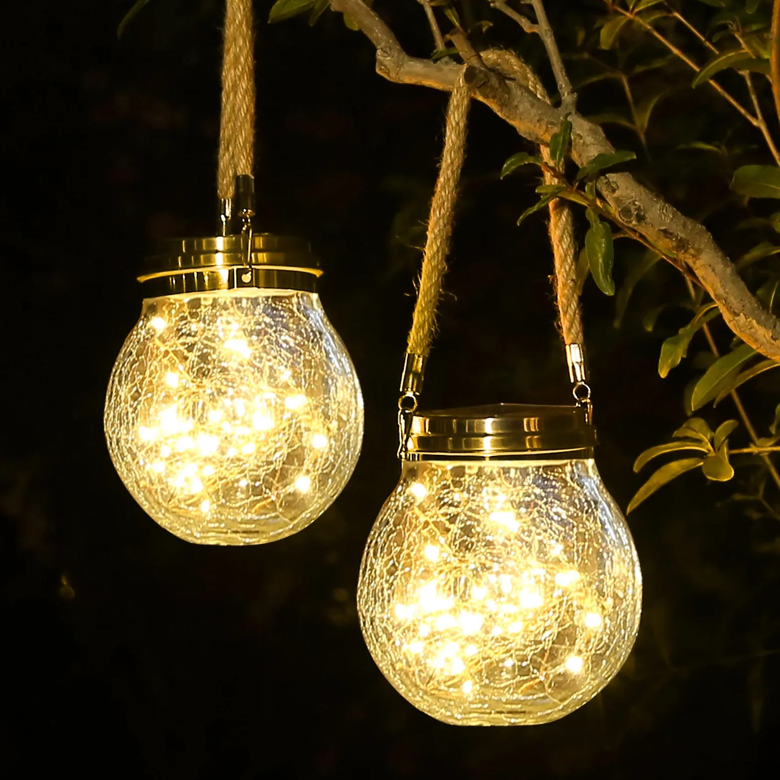Lanterna solare, confezione da 2 lanterne da esterno con 30 LED impermeabili, decorazione da giardino, patio, luci solari decorative per esterni, cortile, esterni, luce calda