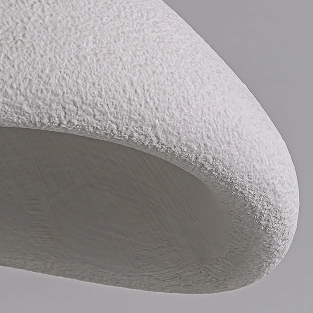 Lampada A Sospensione Wabi-Sabi Creativa Lampadario Moderna Bianco Opaco Stile Nordico Lampada in Cemento E27 Lampada per Camera da Letto Soggiorno Sala da Pranzo Cameretta Cucina(40CM)