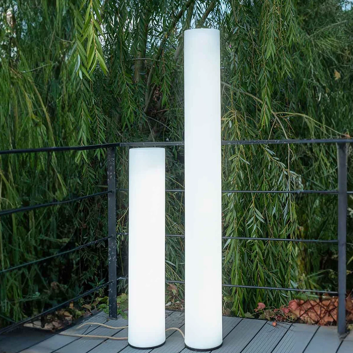 FITY-- Piantana da esterno/Colonna luminosa LED con cavo H160 cm, colore: Bianco