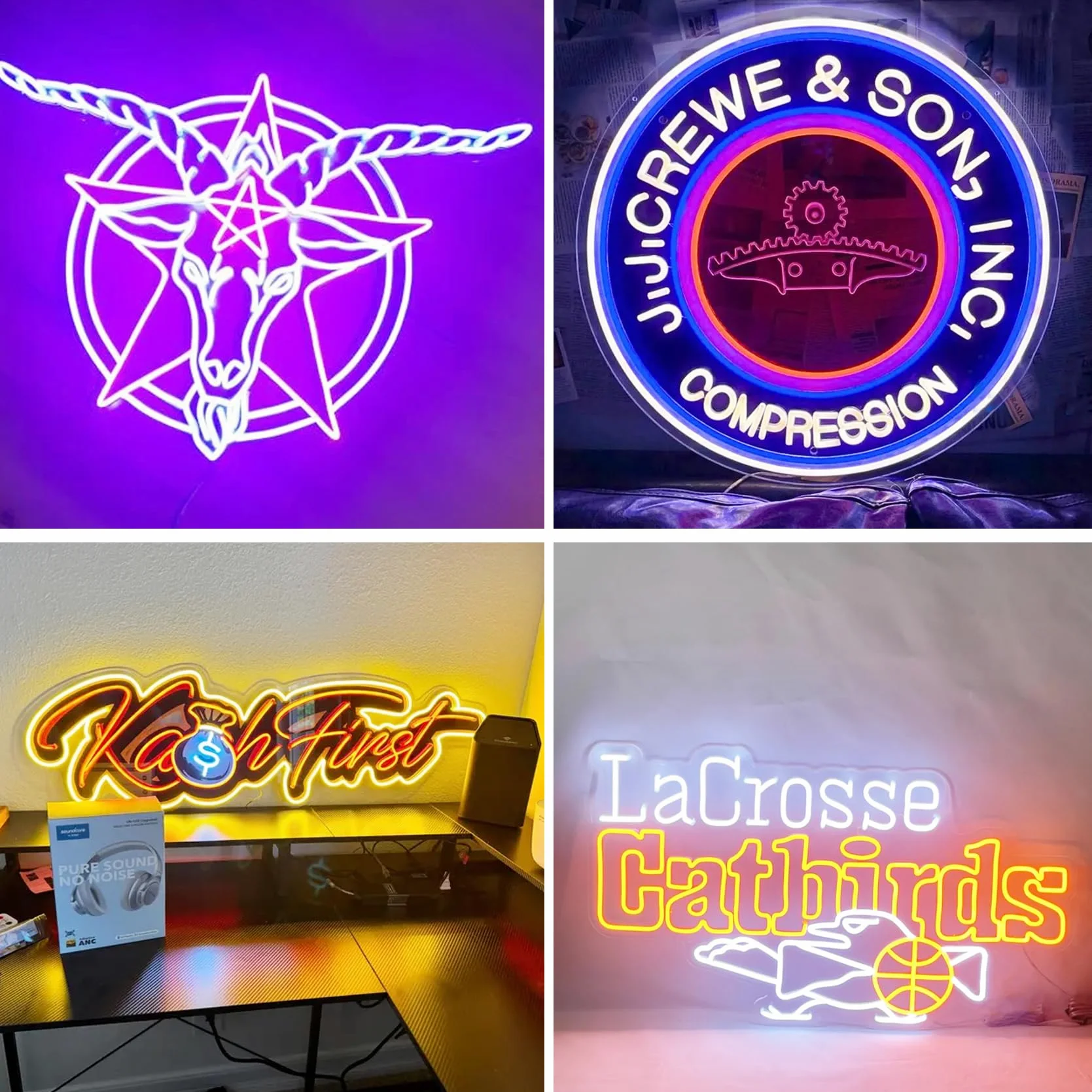 Insegna al neon con logo personalizzato, logo aziendale a led personalizzato, design al neon stampato UV, grande logo al neon personalizzato luminoso segno per negozio bar salone decorazione da