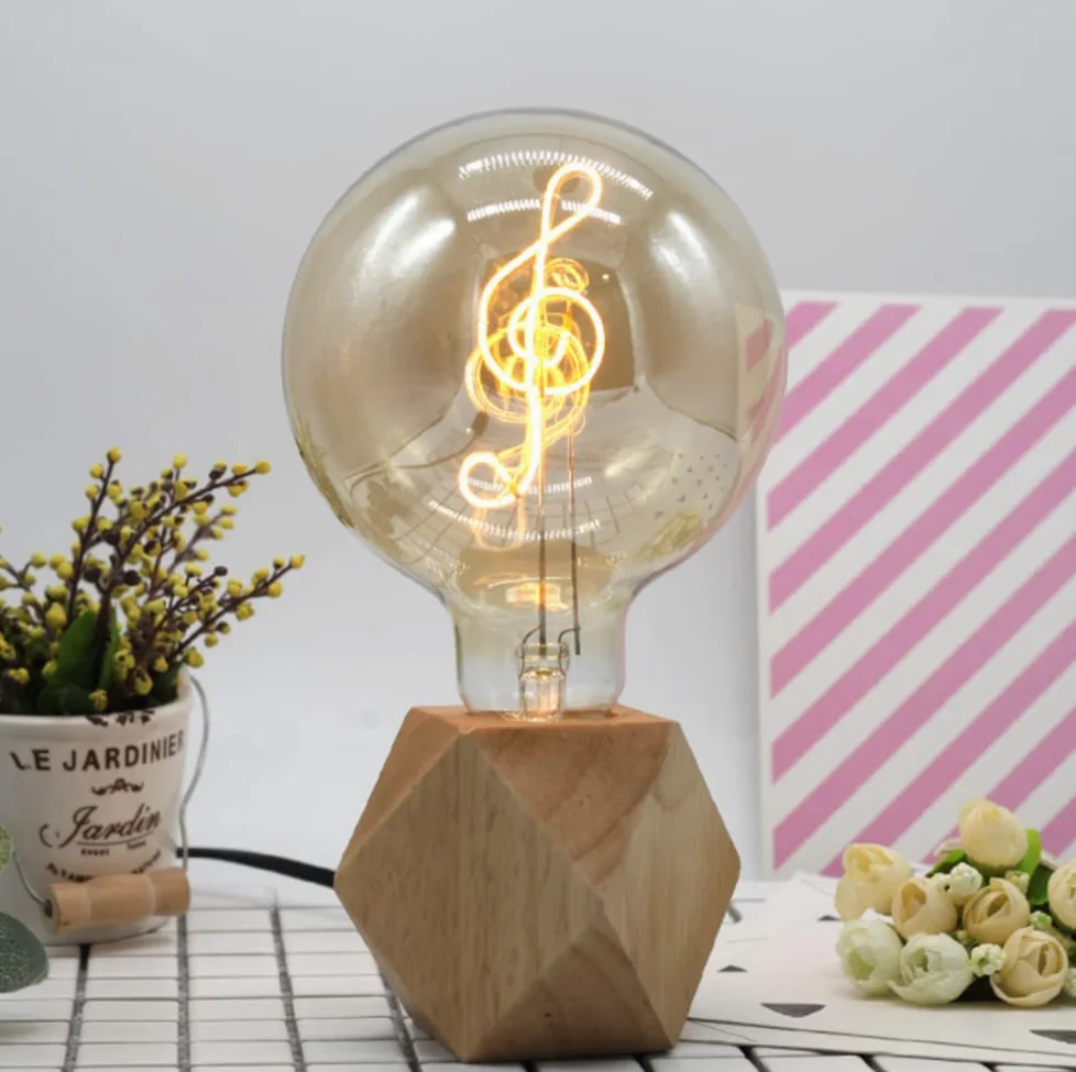 Lampadina Edison LED, Lampadina Decorativa del Fuoco del LED Lampadina Decorativa del Filamento della Lampadina del Globo E27 220-240V 4W (Phonogram)