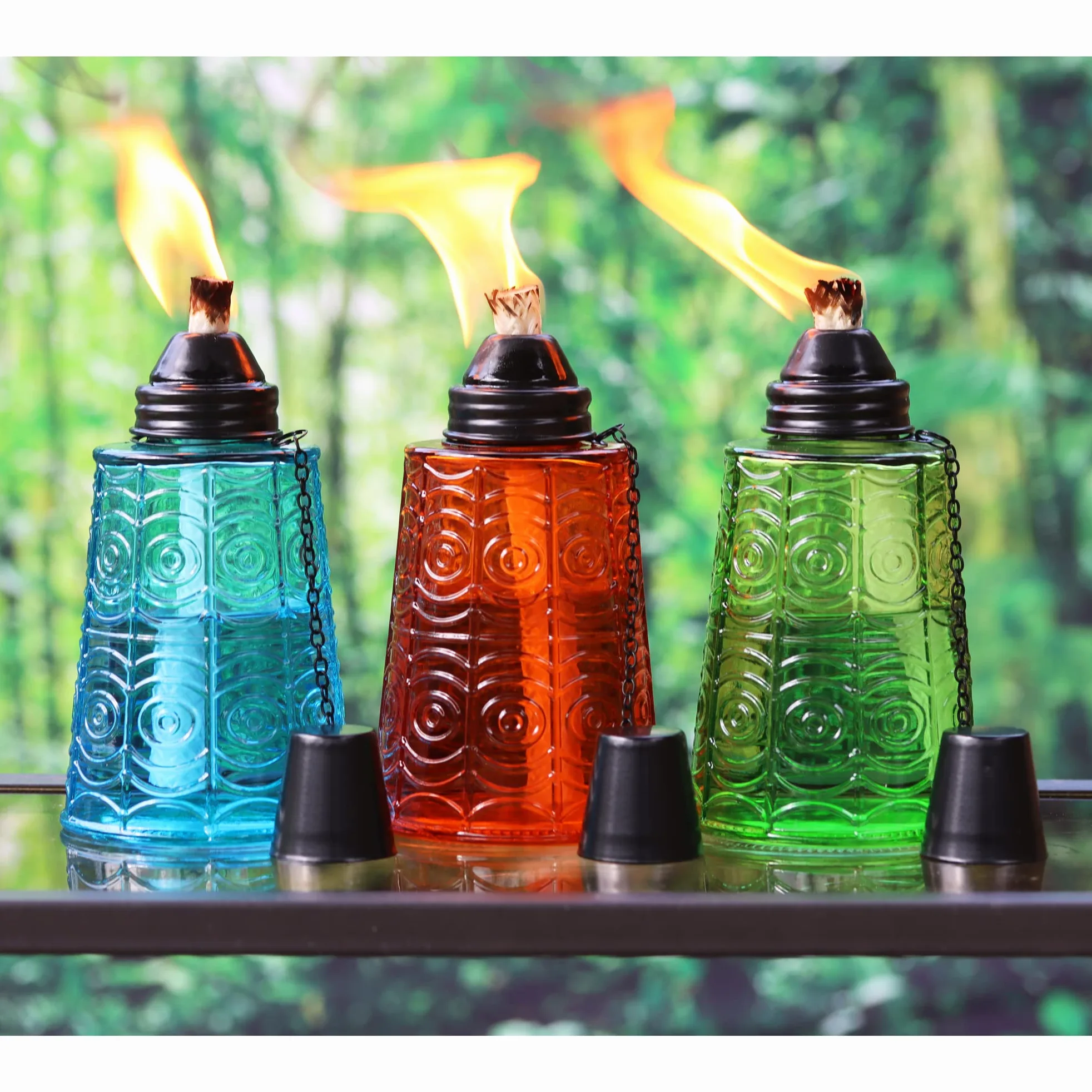 Seraphic Set di 3 torce da tavolo alla citronella per patio esterno, 473,6 g, candele decorative alla citronella, per terrazza esterna, giardino, feste, set da 3 pezzi