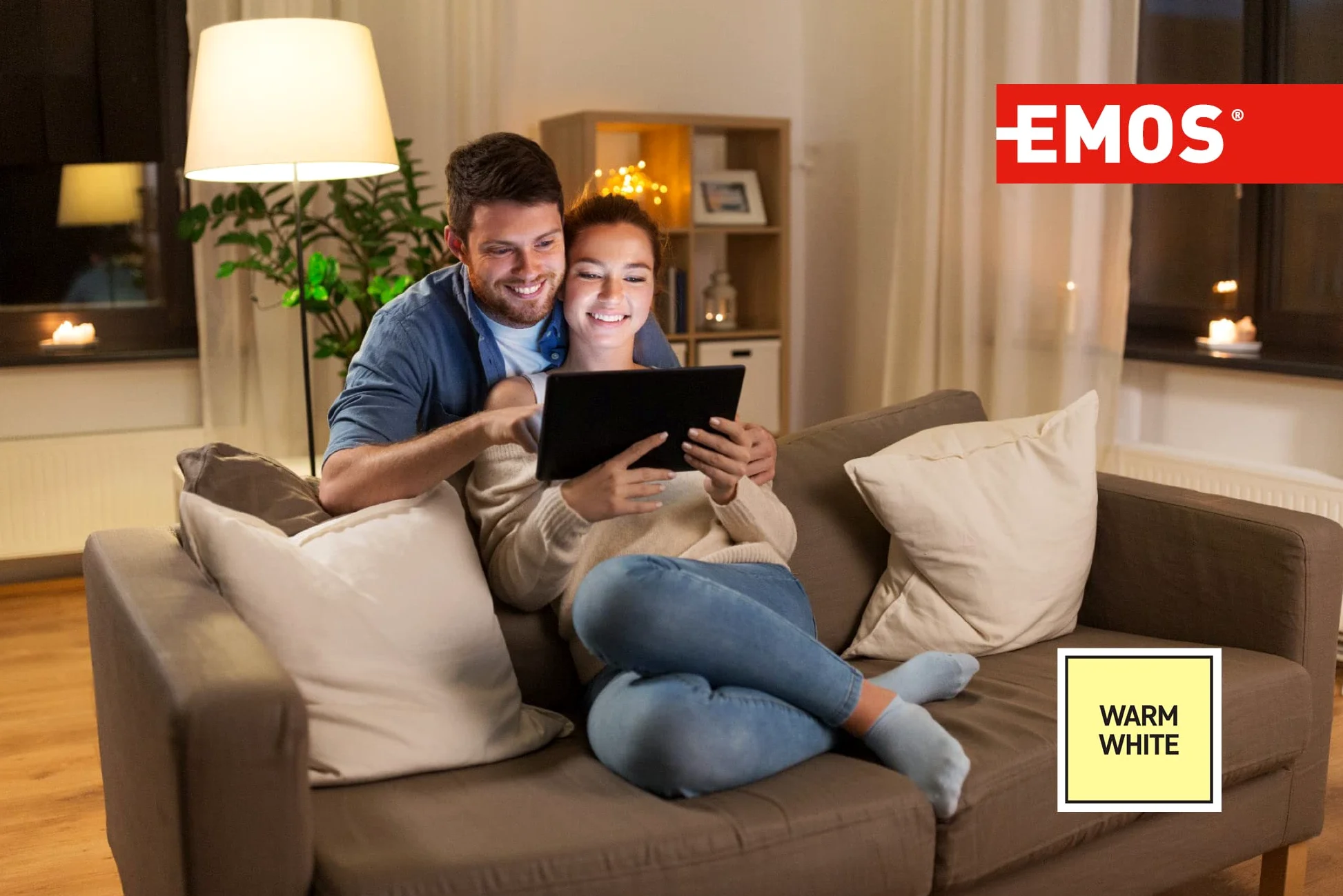 Emos * Model A +, lampadina a LED Candle 6 W E14 bianco caldo, vetro, 6 Watts, E27, trasparente, 3,8 x 3,8 x 13 cm