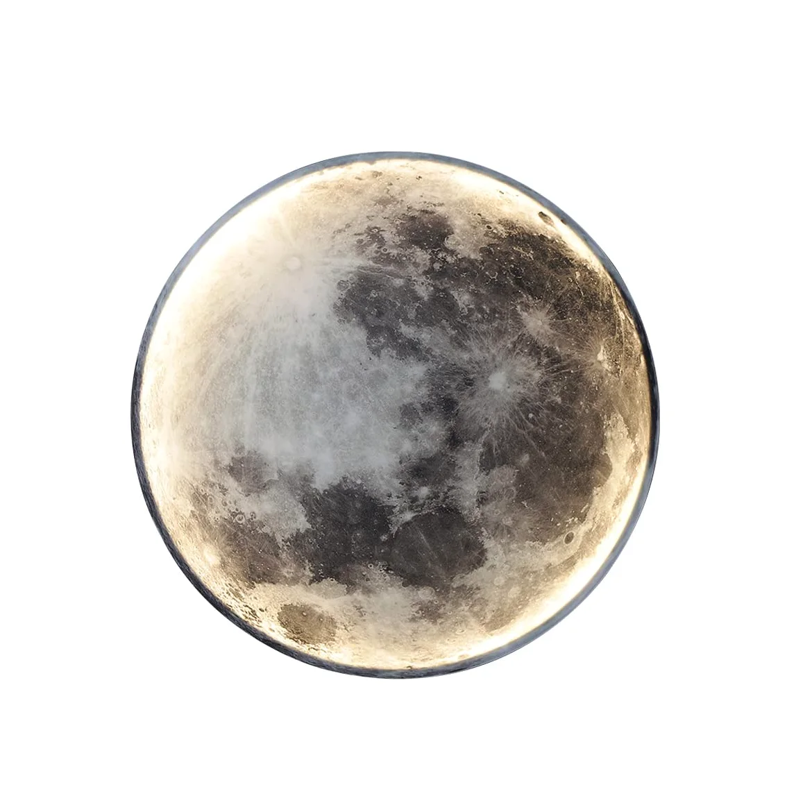 Lampada da Parete a LED Luna con Telecomando, Applique da Parete Interni Moderna Rotonda Lampada da Comodino Acrilico Illuminazione per Camera da Letto Soggiorno Scala Luce Notturna (24cm)
