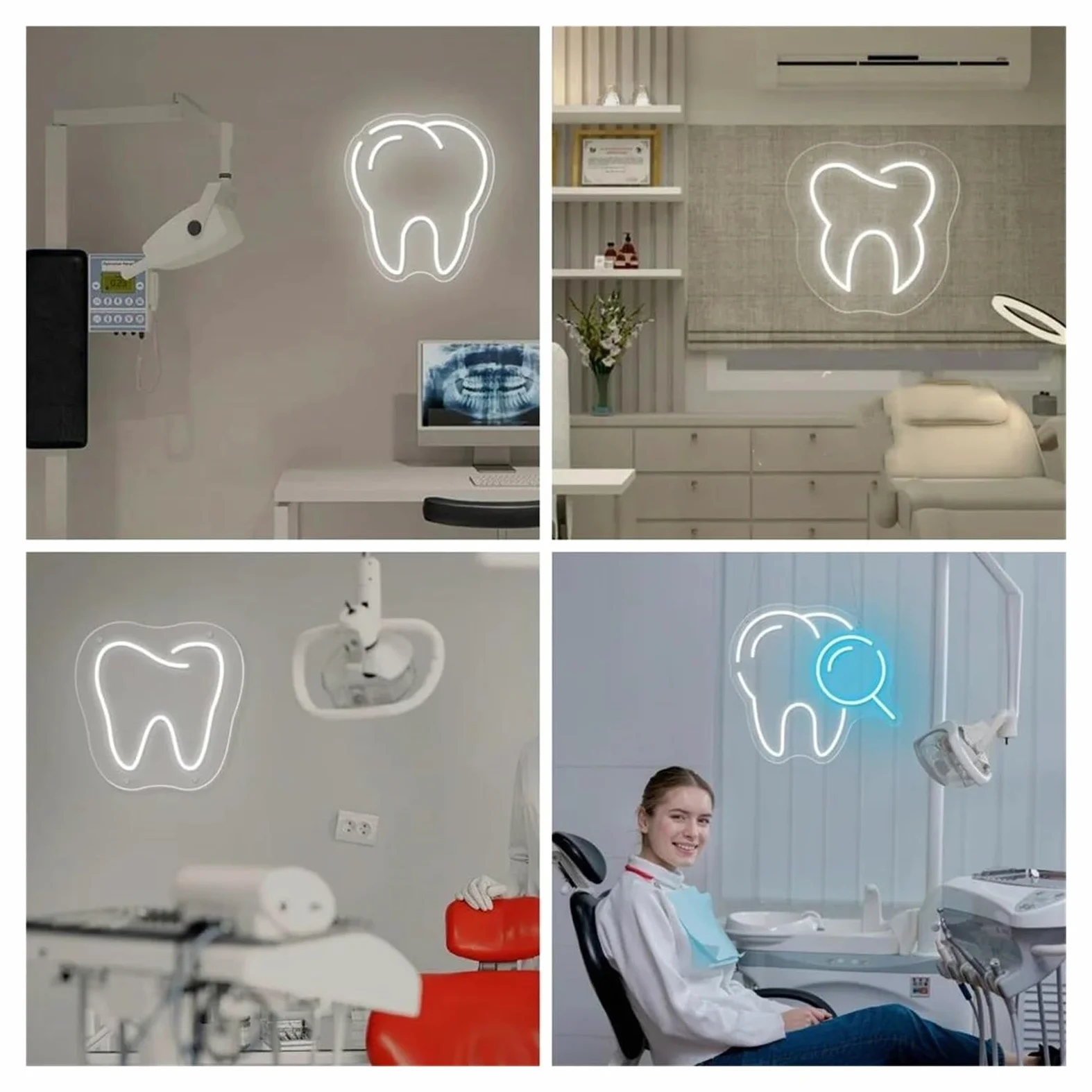 Insegna al Neon Insegne Al Neon A Per La Cura Dei Denti Alimentate Tramite USB, Luci Notturne Per Denti, Luci Da Parete 3D E Decorazioni Per Feste In Camera Da Letto