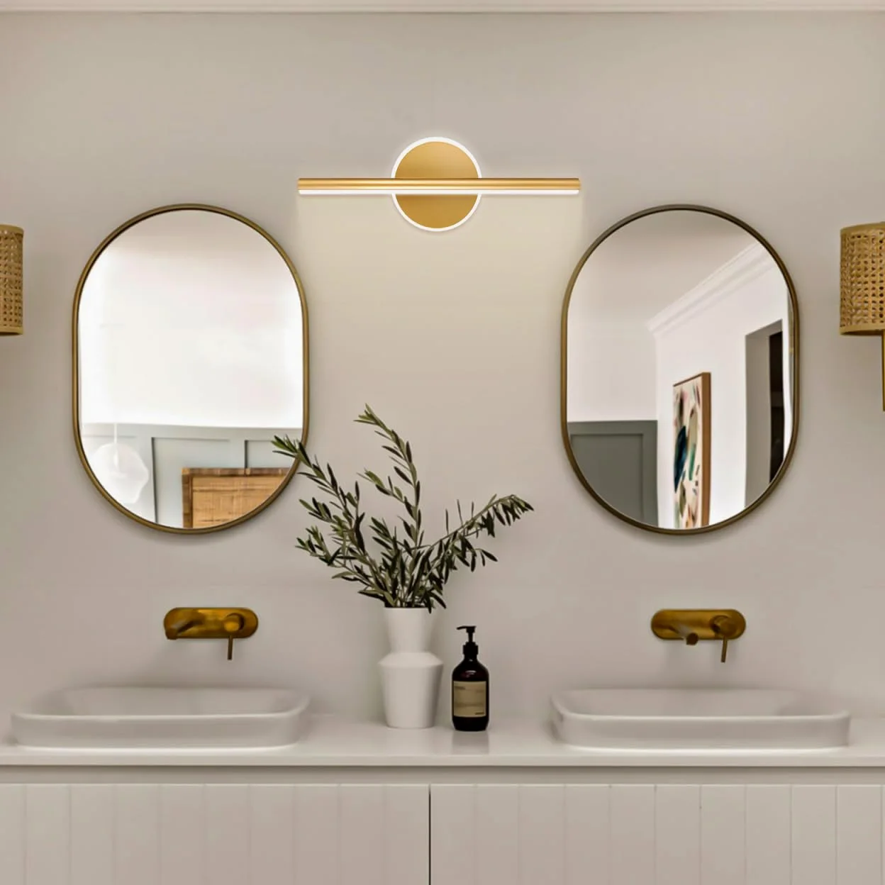 Baluue Lampada a Specchio Da Bagno Led 15.75 Pollici Luce Frontale Per Trucco Con Illuminazione Uniforme a Parete Design Moderno E Installazione Flessibile Per Casa E Bagno