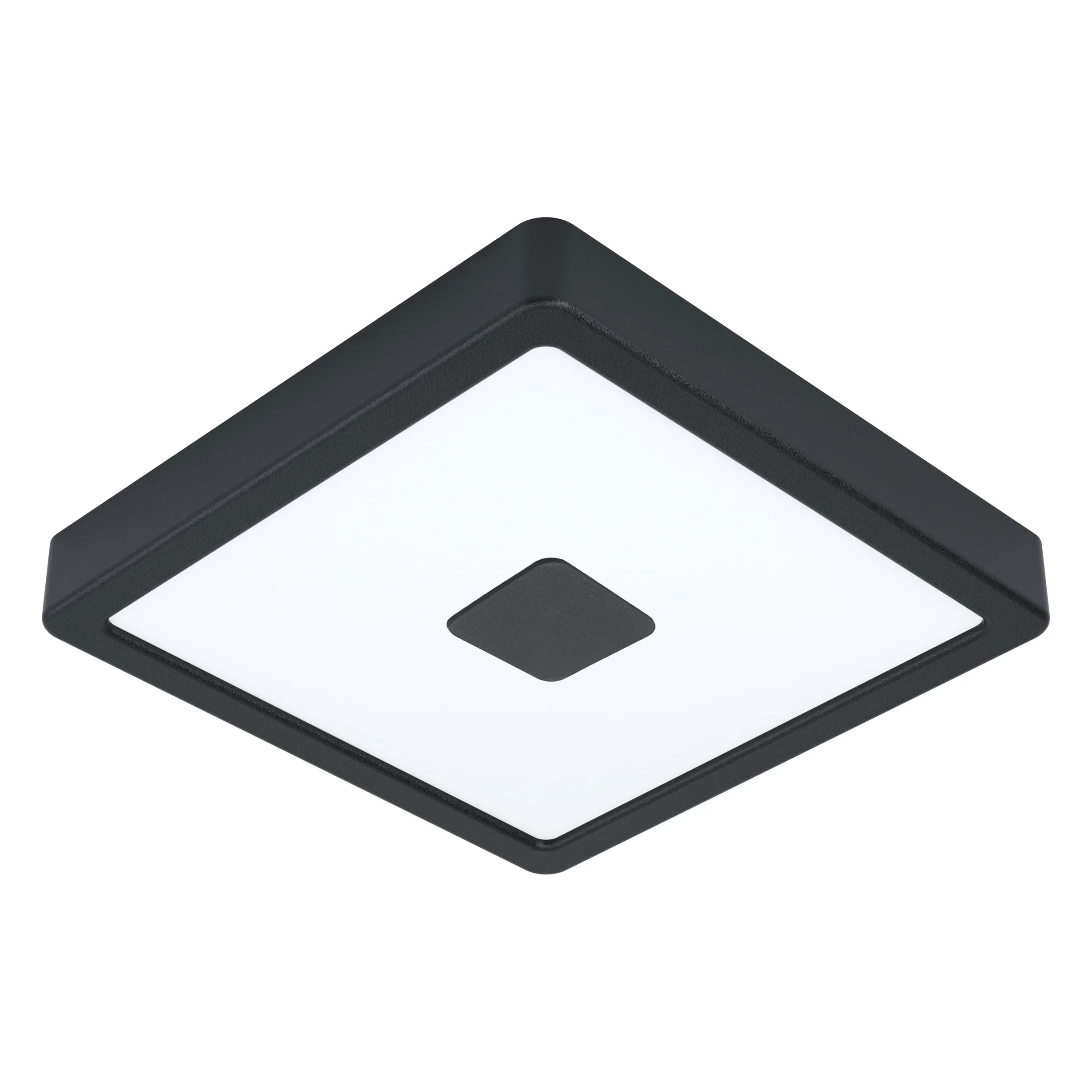 Eglo Plafoniera Iphias 2, luce a LED per esterni da muro o soffitto, metallo nero e plastica bianca, luce bianca calda, IP44, 21 cm