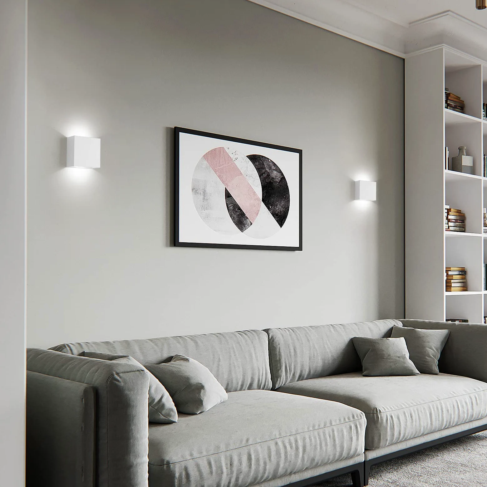 FUPE 2 Pezzi Applique da parete interno,LED Lampada da Parete interno,Moderno Up Down Applique da Parete 12W Bianco Neutro,Lampada da Parete Interni 1200LM per soggiorno,camera da letto,corridoio