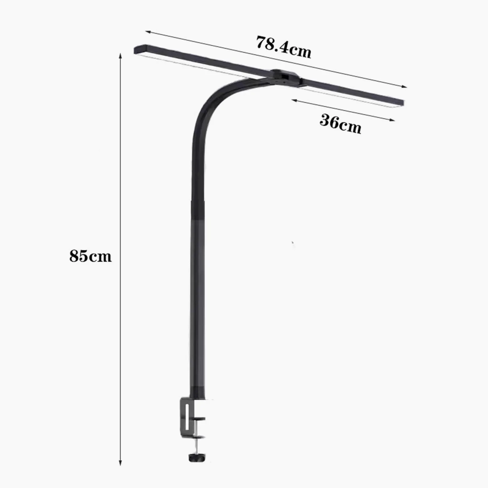 Lampade da scrivania Lampada da scrivania a morsetto, lampada a LED a doppia testa, 10 modalità di illuminazione e livelli di luminosità, collo cigno flessibile per monitor, lampade protezione degli