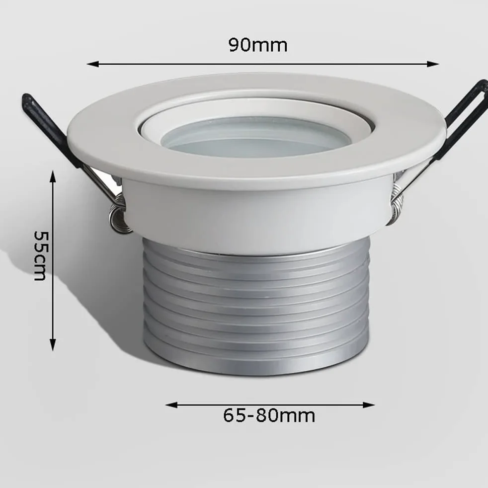 Faretto LED da Incasso IP65 Impermeabile per Doccia da Bagno, Lampada da Incasso Rotonda da 3 W, faretto LED da Esterno Bianco Caldo AC110V-240V 3000 K