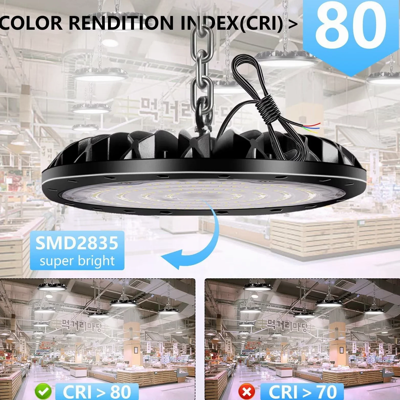 loyal 100W UFO Faretto LED 10000LM, 6000K Bianco Freddo Potente Alta Luce Della Baia, IP65 Impermeabile UFO Lampada da Officina, LED Industriale Interni per Fabbrica Magazzino