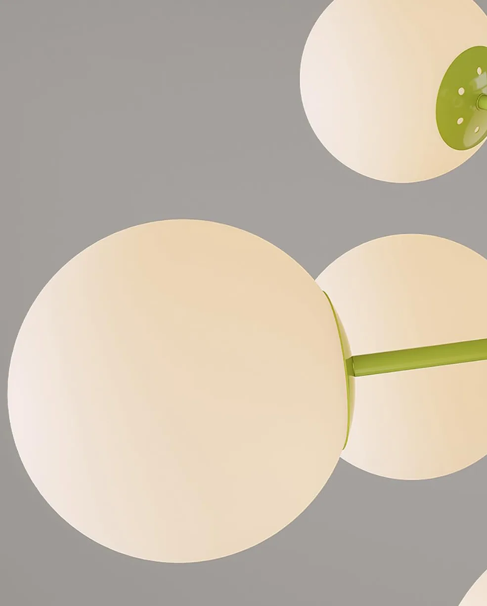 Lampadario Moderno a Sfera in Vetro, Illuminazione a Sospensione con Finitura cromata, plafoniera per Interni E27 per Cucina, Sala da Pranzo, Camera da Letto(6 Lights, Chrome)