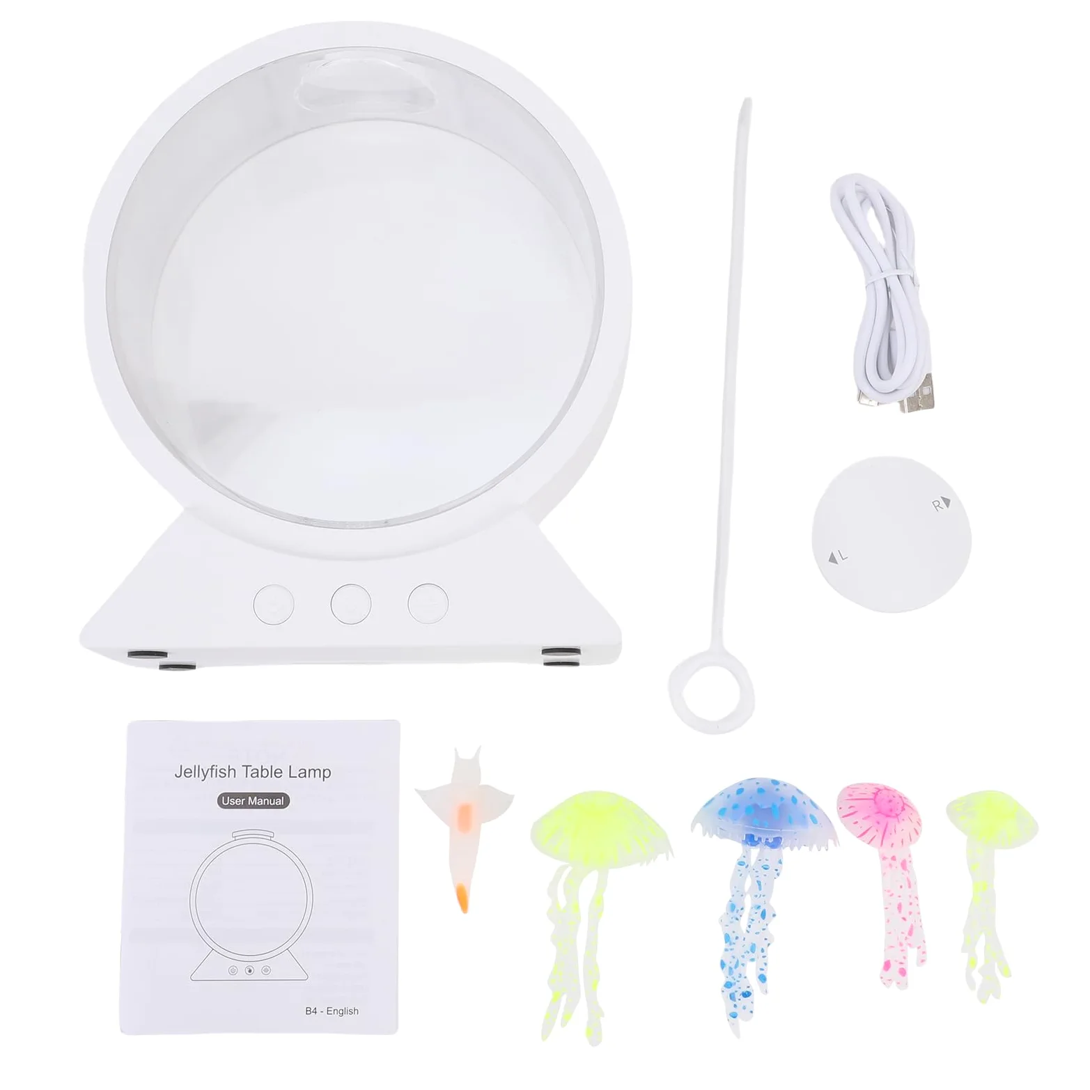 Elprico Lampada per Gelatine, Fritta di Gelatina Fantasy a LED, 7 a Colori Decorazioni per Lampada da Tavolo Jellyfish, Lampada da Notte di Rotonde per Bambini Grandi Regali per Bambini