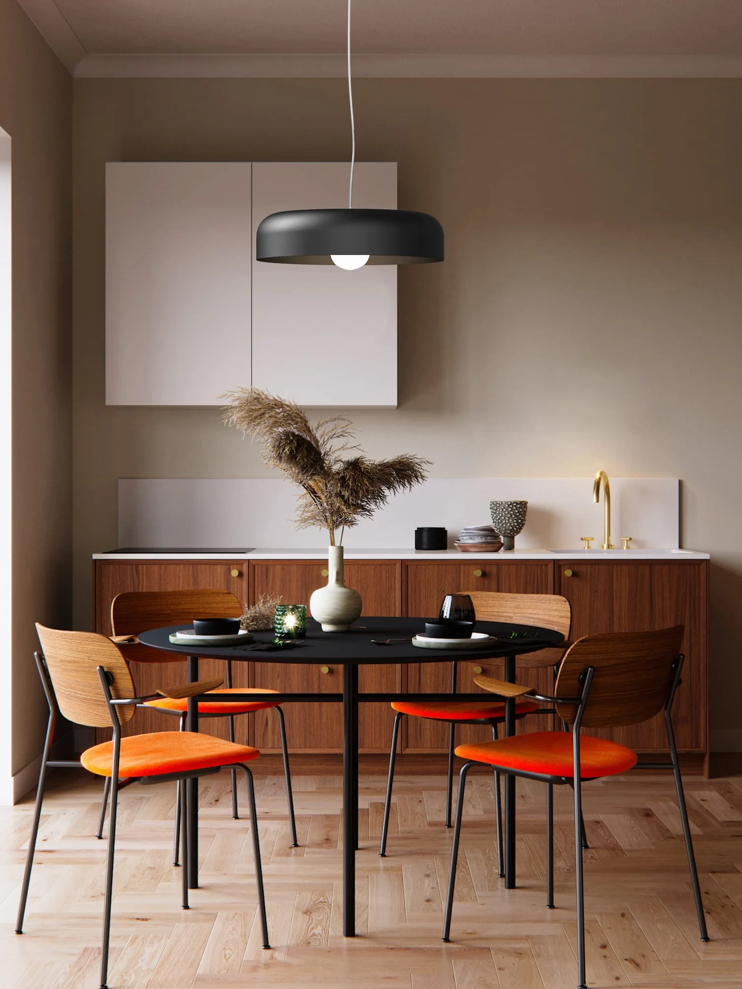 L+ Lampadario a Sospensione Moderno Cilindro in Metallo - Diametro 50cm Attacco E27 - Made in Italy - per Cucina e Soggiorno (Rosso Cowhide, 50cm)
