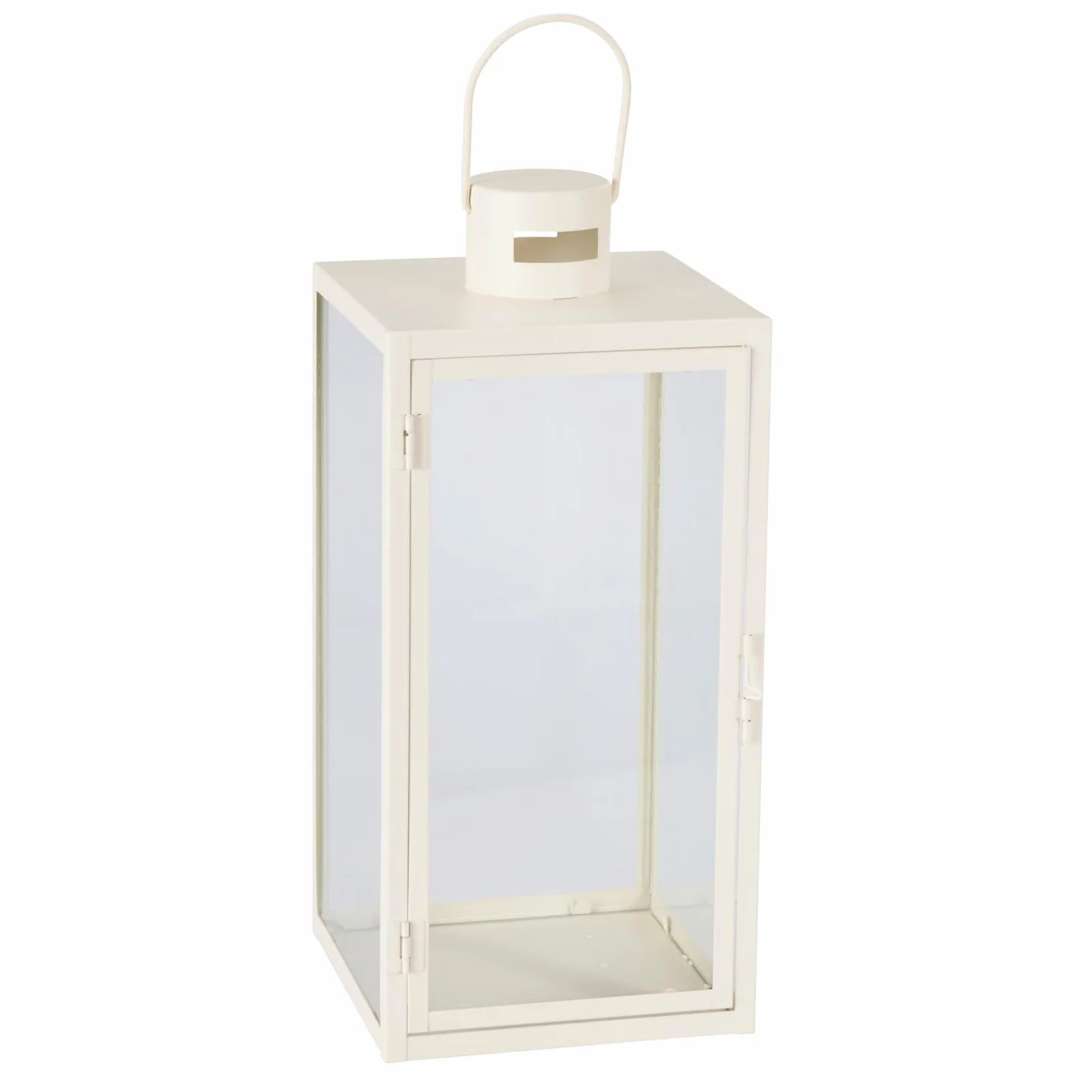 Mojawo Set di 2 lanterne da giardino XXL, lanterne in metallo, decorazione per esterni, in metallo, bianco crema, ca. 30/41 cm