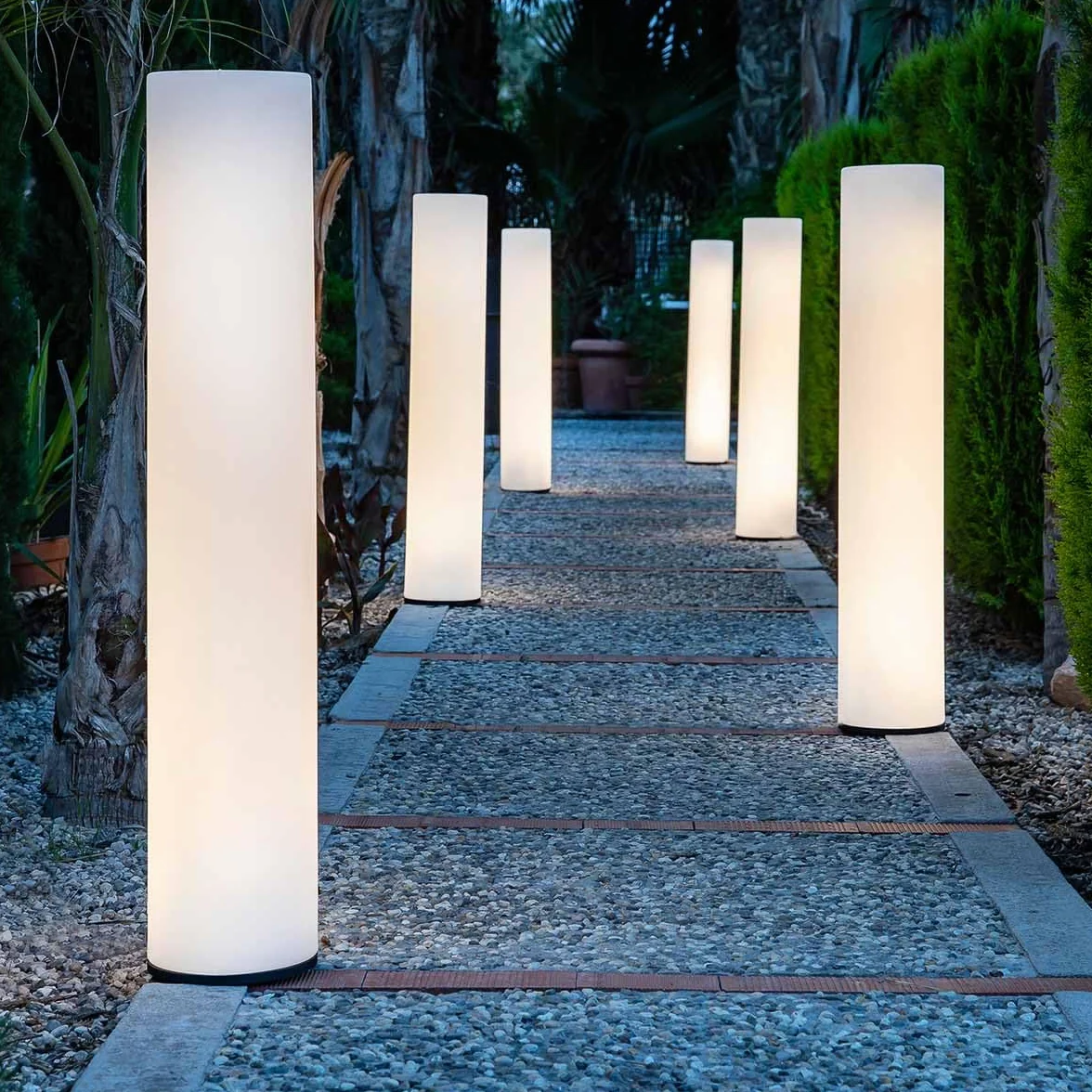 FITY-- Piantana da esterno/Colonna luminosa LED con cavo H160 cm, colore: Bianco