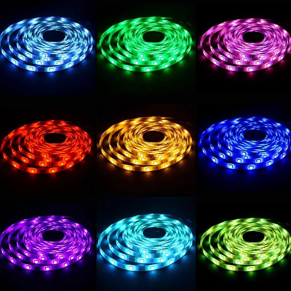 Striscia LED 5M, Wifi Luci Led Colorate Smart Phone Strisce LED Compatibile RGB SMD 5050 Musica Sync LED Strip Controllo App E 44 Tasti Telecomando RF Per Casa Cucina Festa TV Decorazione,10m/33ft