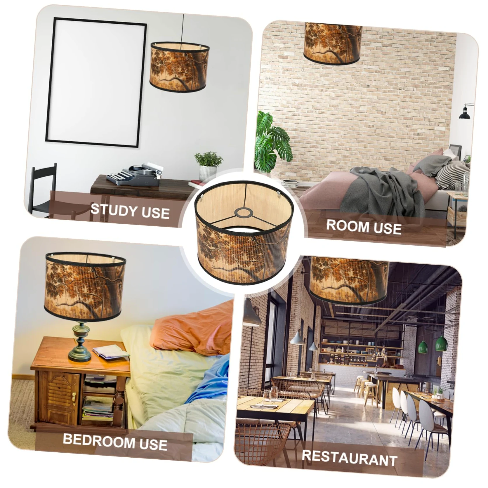 IMIKEYA Paralume a sospensione in bambù leggero e facile da installare design rustico e retrò per la decorazione della sala da pranzo bar e camera