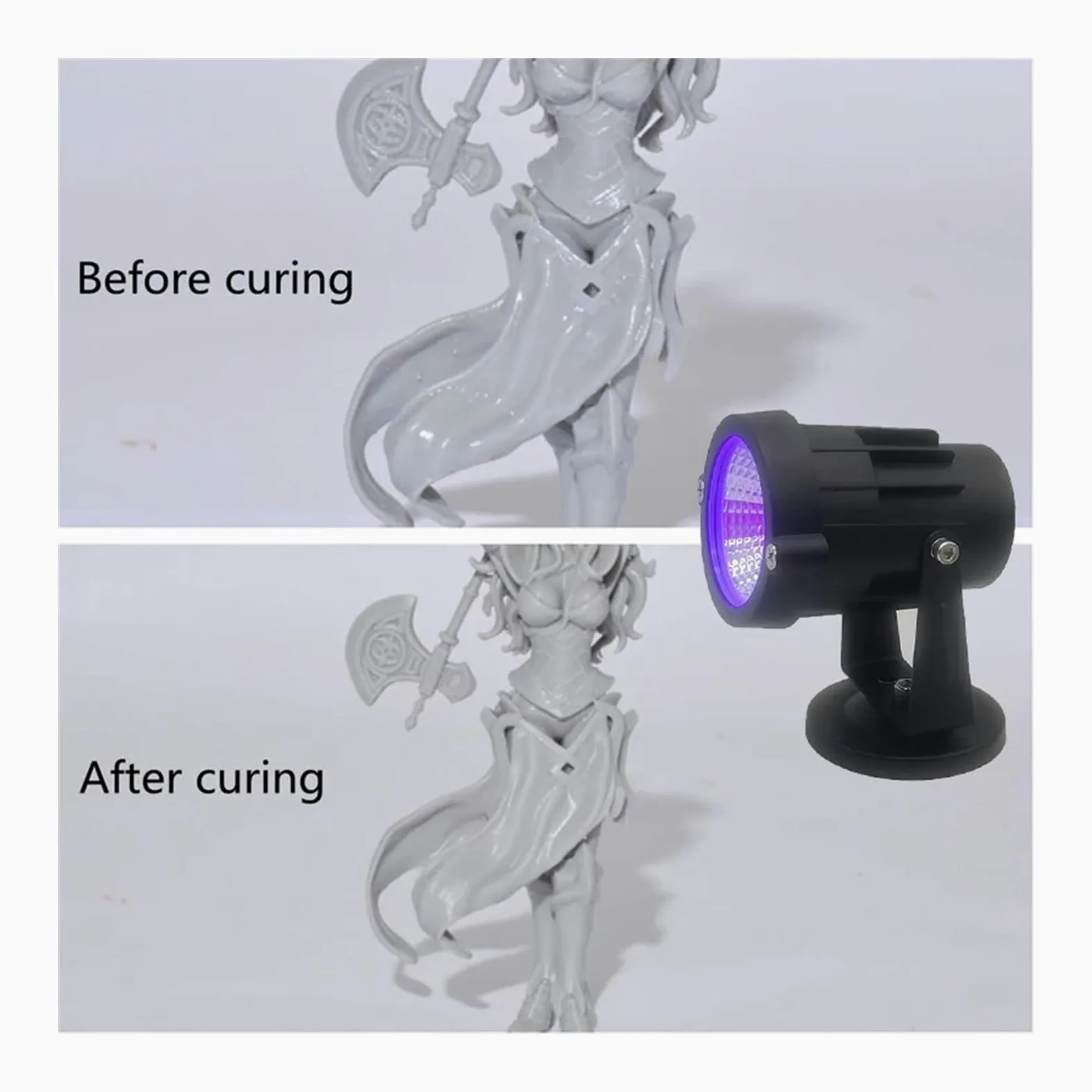 Lampada per polimerizzazione UV Lampada polimerizzante for resina UV for stampante 3D SLA/DLP/LCD Solidifica resina fotosensibile 405nm Luce LED UV con spina Polimerizzazione fai-da-te
