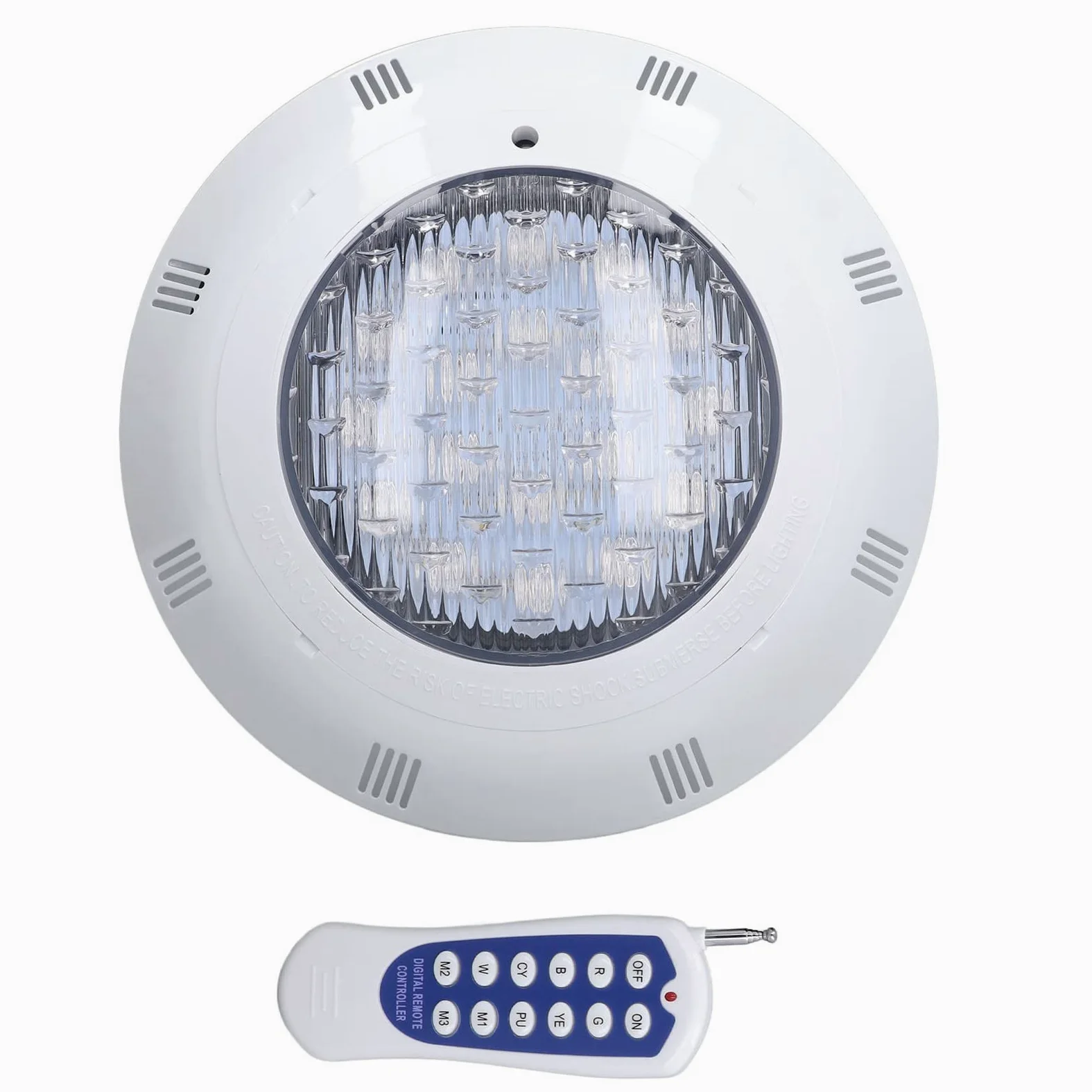 Hyuduo Luce Subacquea per Piscina 54W 18LED RGBW AC12V IP68 con Telecomando per Laghetti Balneabili e Illuminazione Paesaggistica