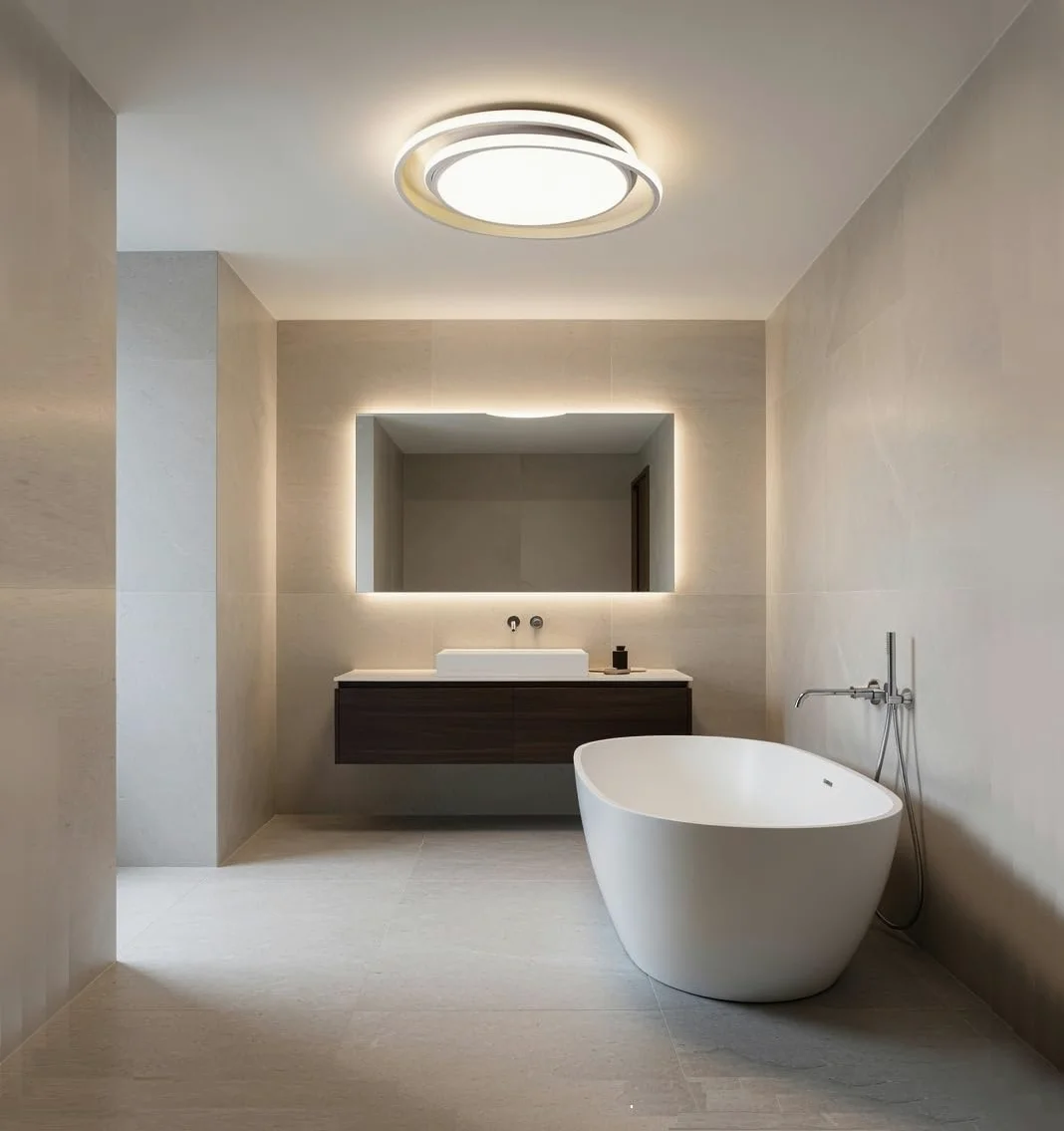 TOT ELECTRIC Plafoniera LED Rotonda 65W da Soffitto Design Moderno Bianco | Luce Naturale, Fredda, Calda, Per Camera e Cucina, Forma a Cerchio, Risparmio Energetico, Installazione a Soffitto