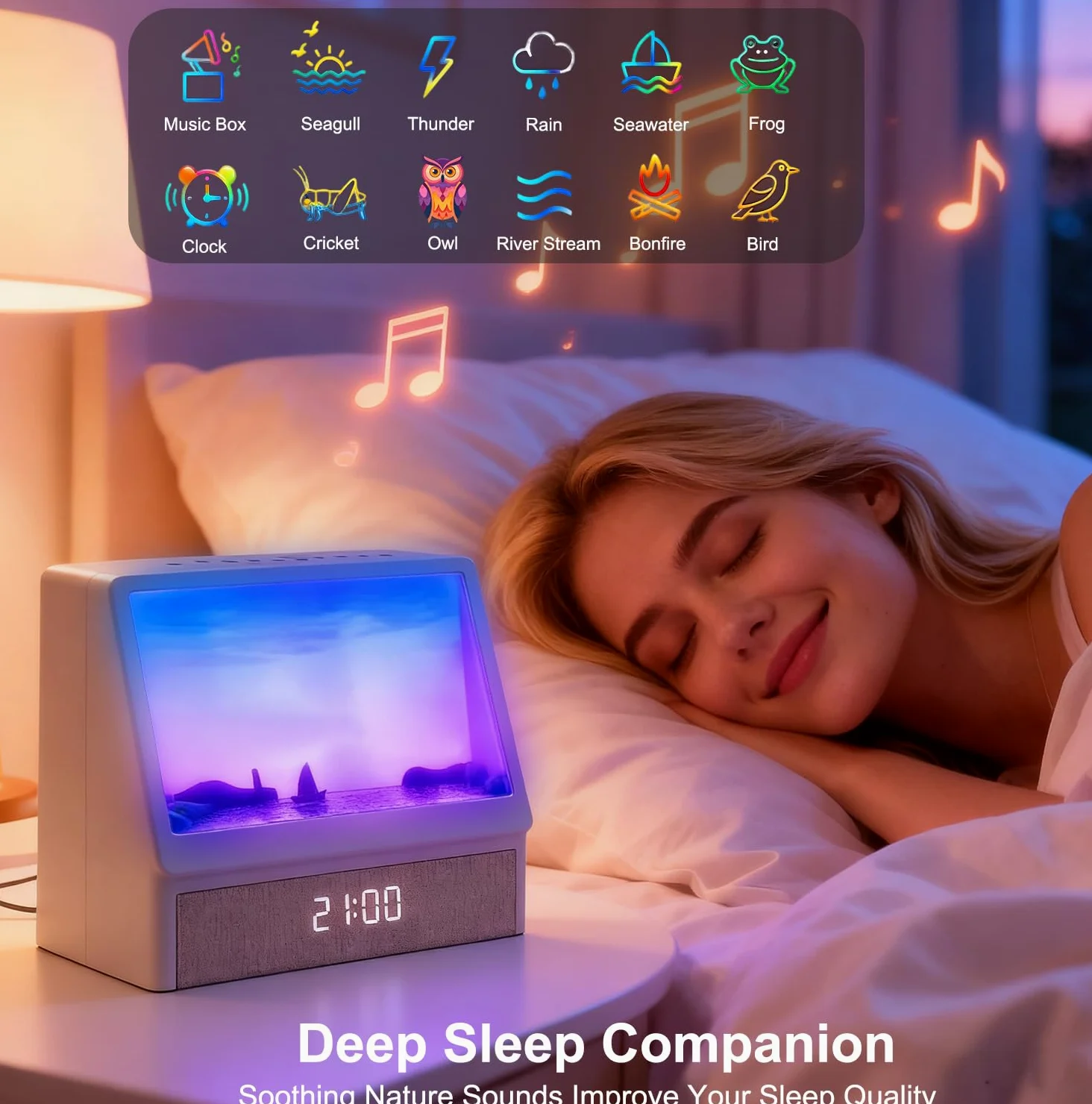 Sveglia Luminosa Digitale da Comodino, Sveglia Analogica Alba Generatore di Rumore Bianco con 7 Modalità, 12 Suoni Naturali, Altoparlante e Telecomando, Sunrise Alarm Clock Regalo per Dormiglioni
