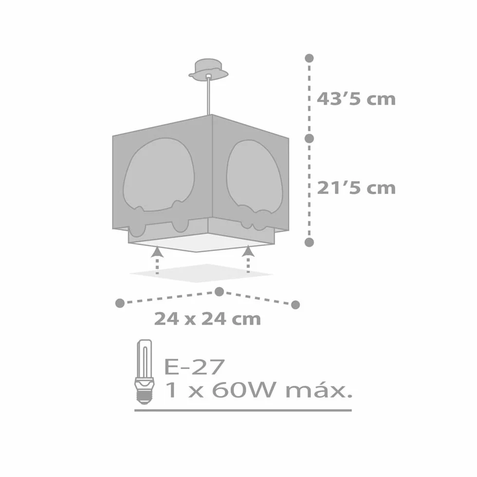 Dalber Lampada da soffitto a sospensione per bambini Panda blu orso