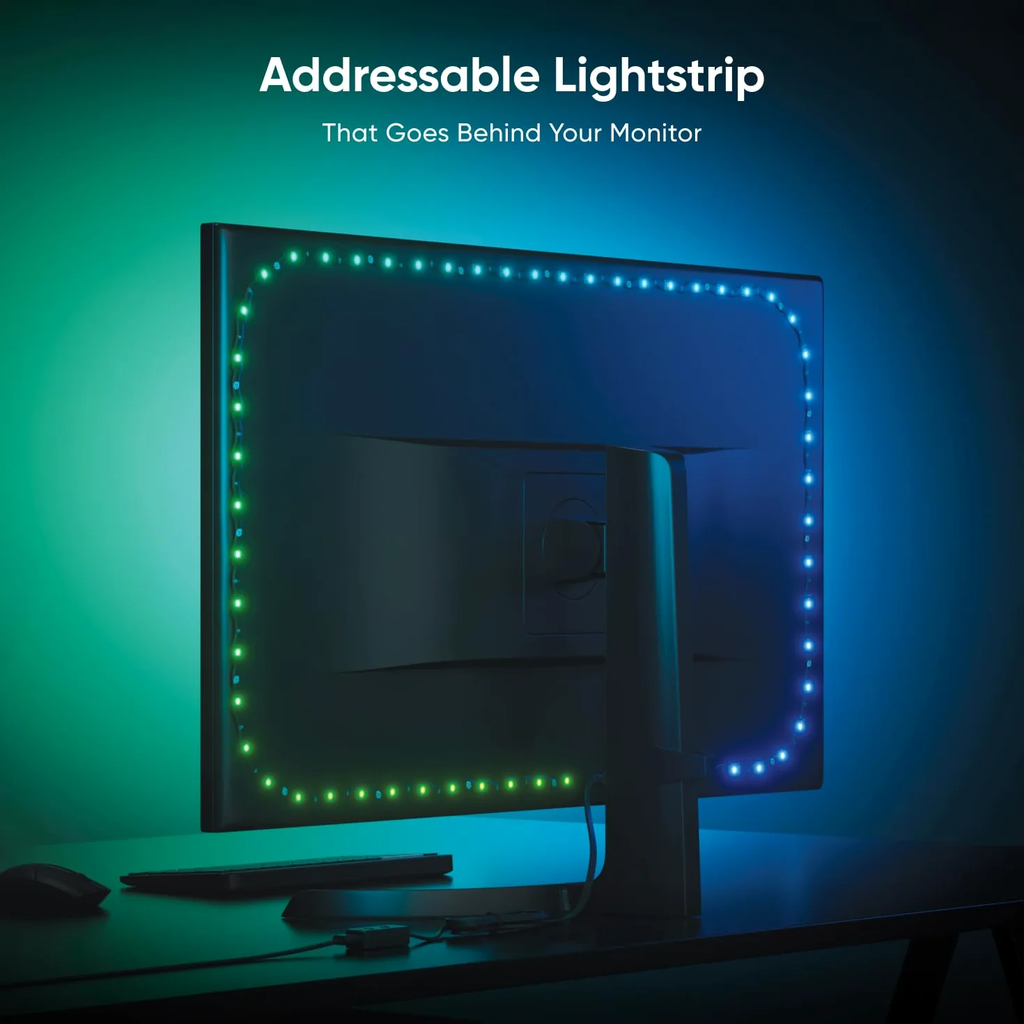 Nanoleaf Striscia luminosa dello specchio dello schermo del PC, retroilluminazione a zigzag RGBIC 2.5M | Smart Trimmable - Striscia luminosa per monitor da 27 a 32", con sincronizzazione musicale, 75 LED, controllo app desktop