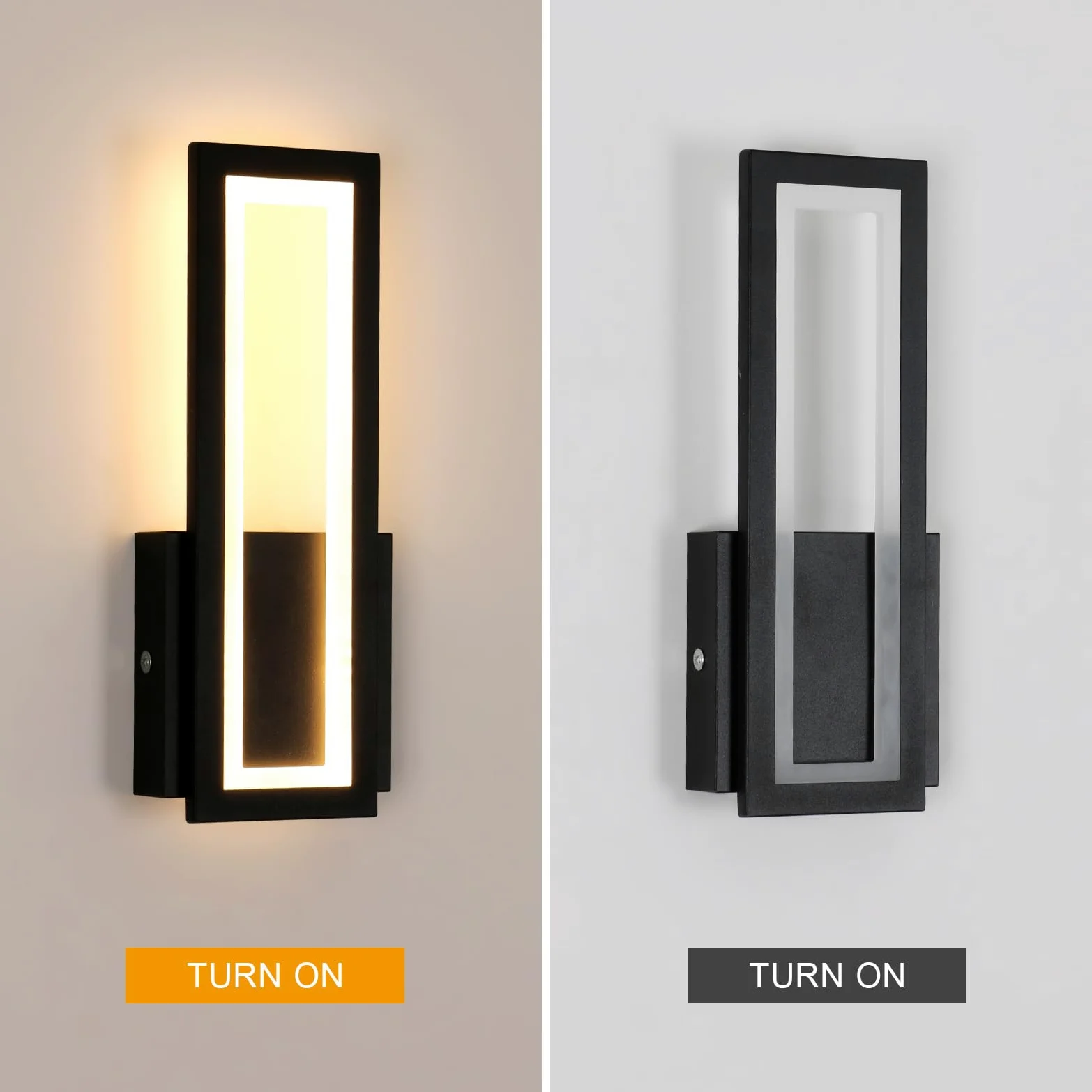 Osairous Applique LED da Parete Interno, 2 Pezzi 16W 1800LM Lampada da Parete Moderno in Acrilico, Lampada a Muro Nera Camera da Letto Luce Calda 3000K per Soggiorno Corridoio Studio Balcone, 32CM