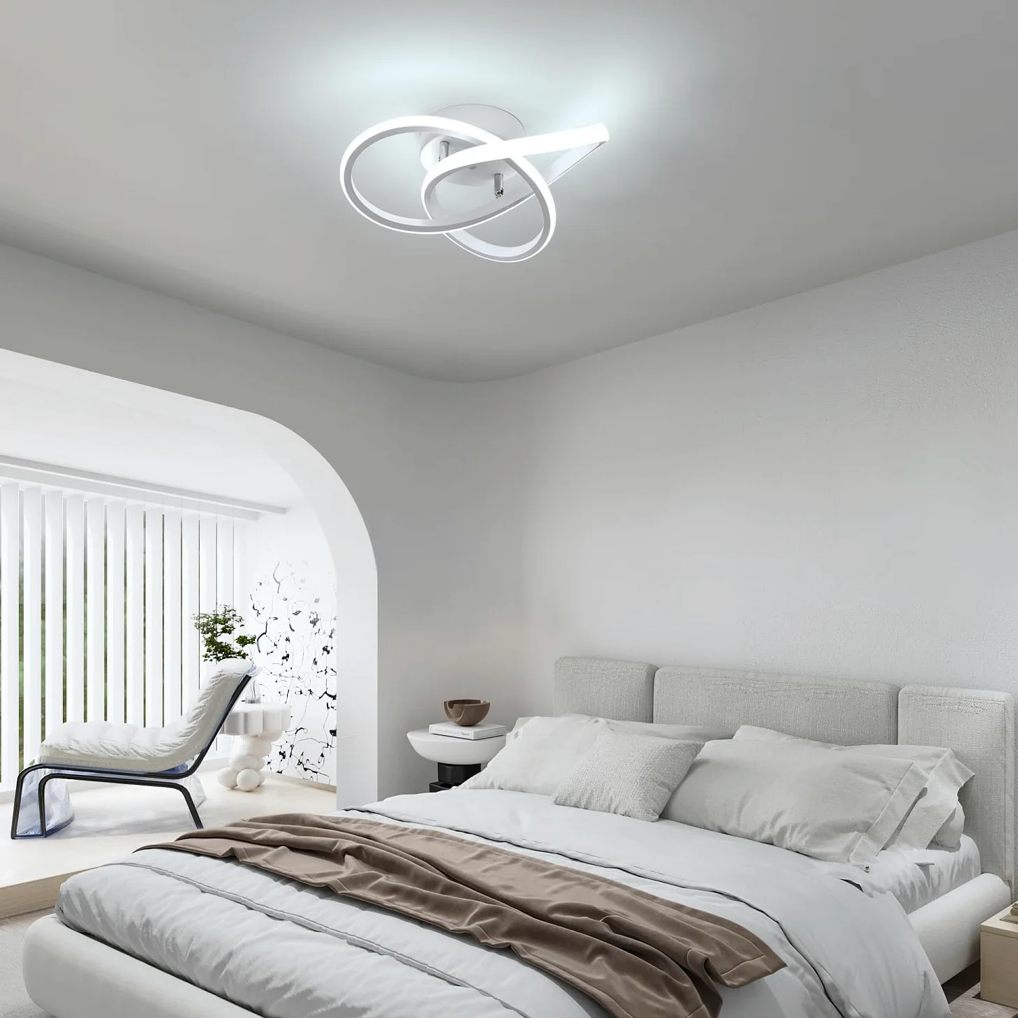 Comely Plafoniera LED rotonda a Soffitto, bianca, potenza di 30W, con Design Moderno a intreccio. Luce bianca fredda 6500K, adatta ad Corridoio, Cucina, Camera da Letto o Soggiorno,30cm.