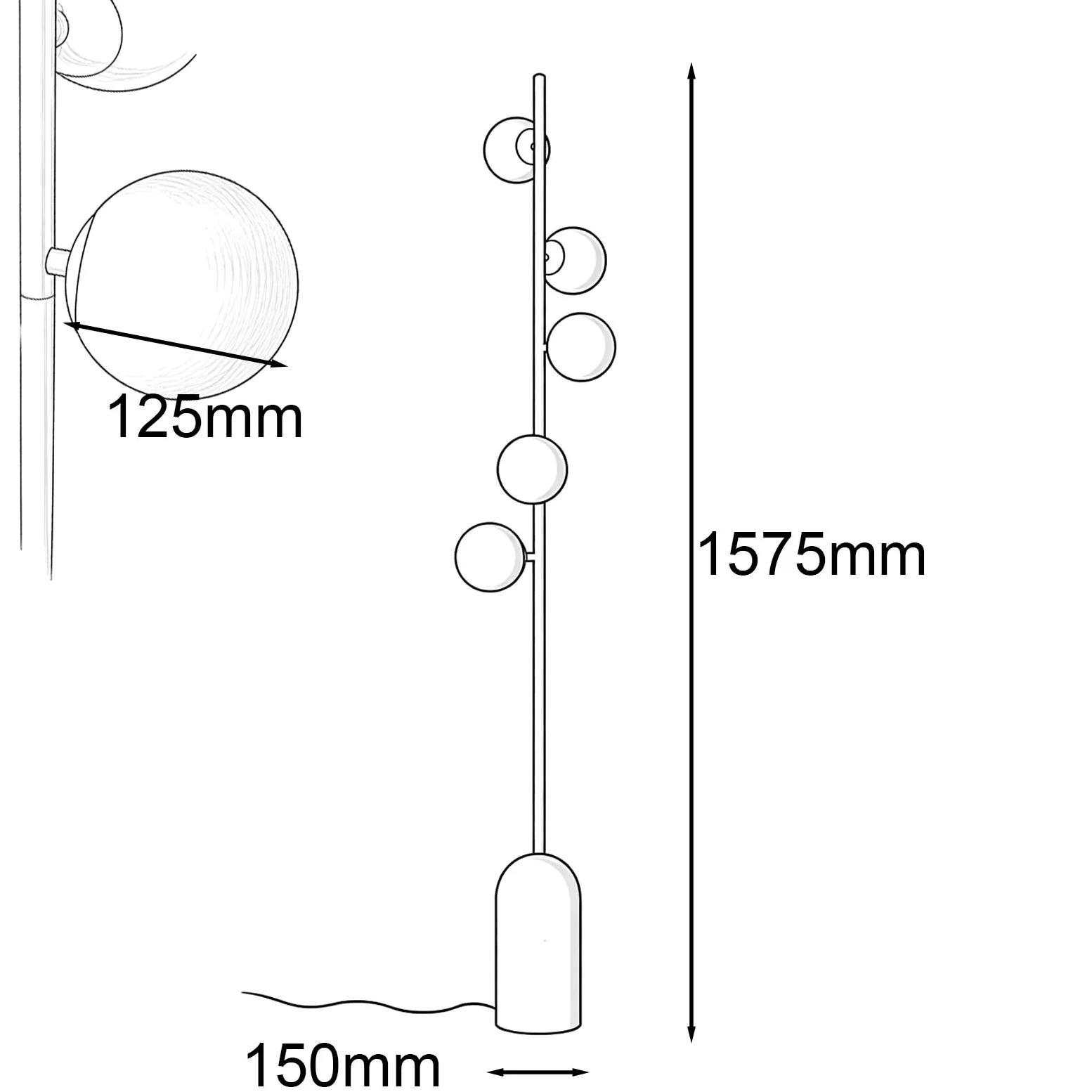 Alpinaluz Lampada da Terra Verde Moderna con 5 Sfere Luna 3D in ABS Stampate, Base in Ferro Robusta, 5 Portalampada G9 per Illuminazione Soffusa e Design Nordico Elegante per Soggiorno e Camera da