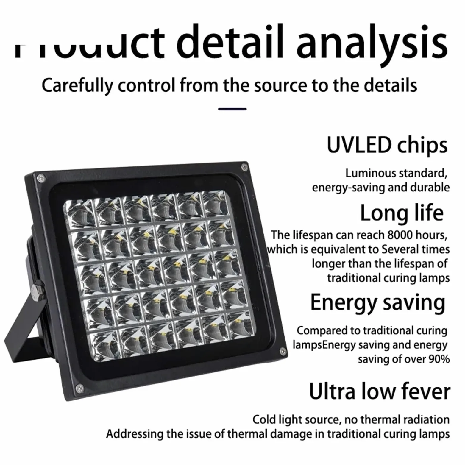 Lampada uv resina, Lampada di polimerizzazione UV a LED 405nm 395nm 365nm Manuale di riparazione PCB in resina for stampante 3D Lampada di cottura a irradiazione di luce viola fai da te(395nm,30W)