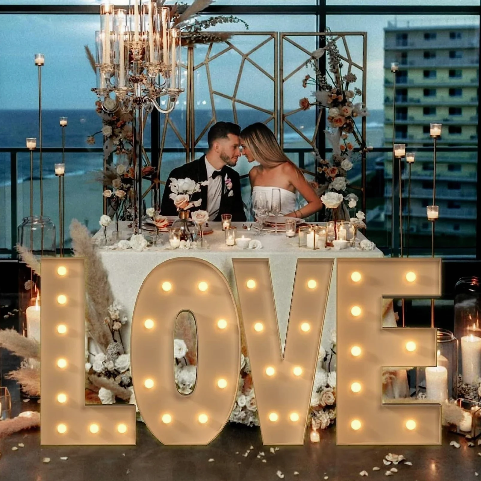 Lettera con luci a LED, grande cartello con scritta "Love/Baby Marquee Light", lettera decorativa con luci a LED per anniversari, matrimoni, baby shower