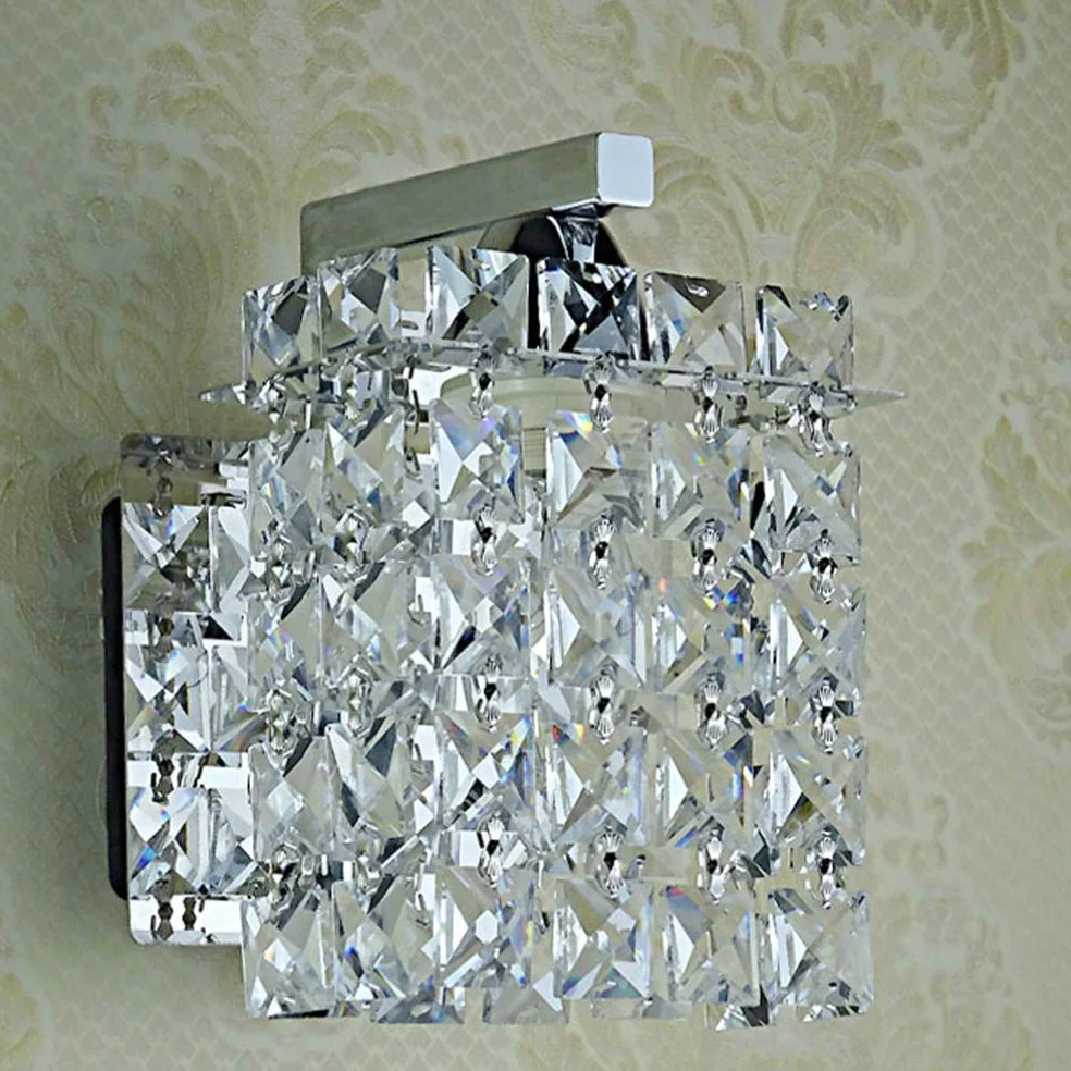 Uonlytech Lampada Da Parete in Cristallo Per Interno Camera Da Letto Lampada Da Comodino Design Elegante Applique Da Parete