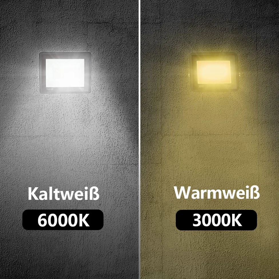 Proiettore LED da 100 W, proiettore LED per esterni Superhell LED 8500 lm, illuminazione esterna IP65 impermeabile, 6000 k luce calda, radiatore esterno LED (5 pezzi)