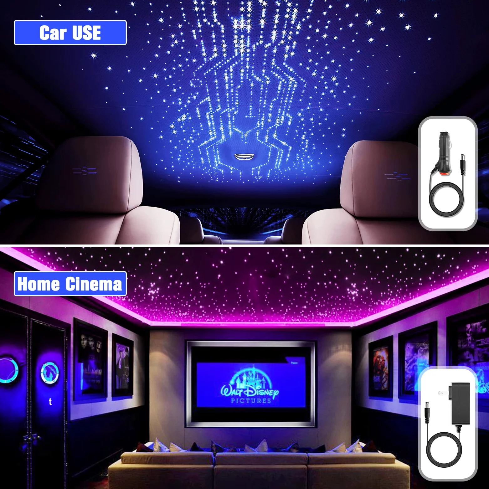 16W RGBW LED Fibra Ottica, 260pcs*0.75mm*2m Cielo Stellato LED Con APP Bluetooth/Remote/Controllo Musica Kit di Plafoniere Star, Fibra Ottica Cielo Stellato per Auto/Casa/Teatro