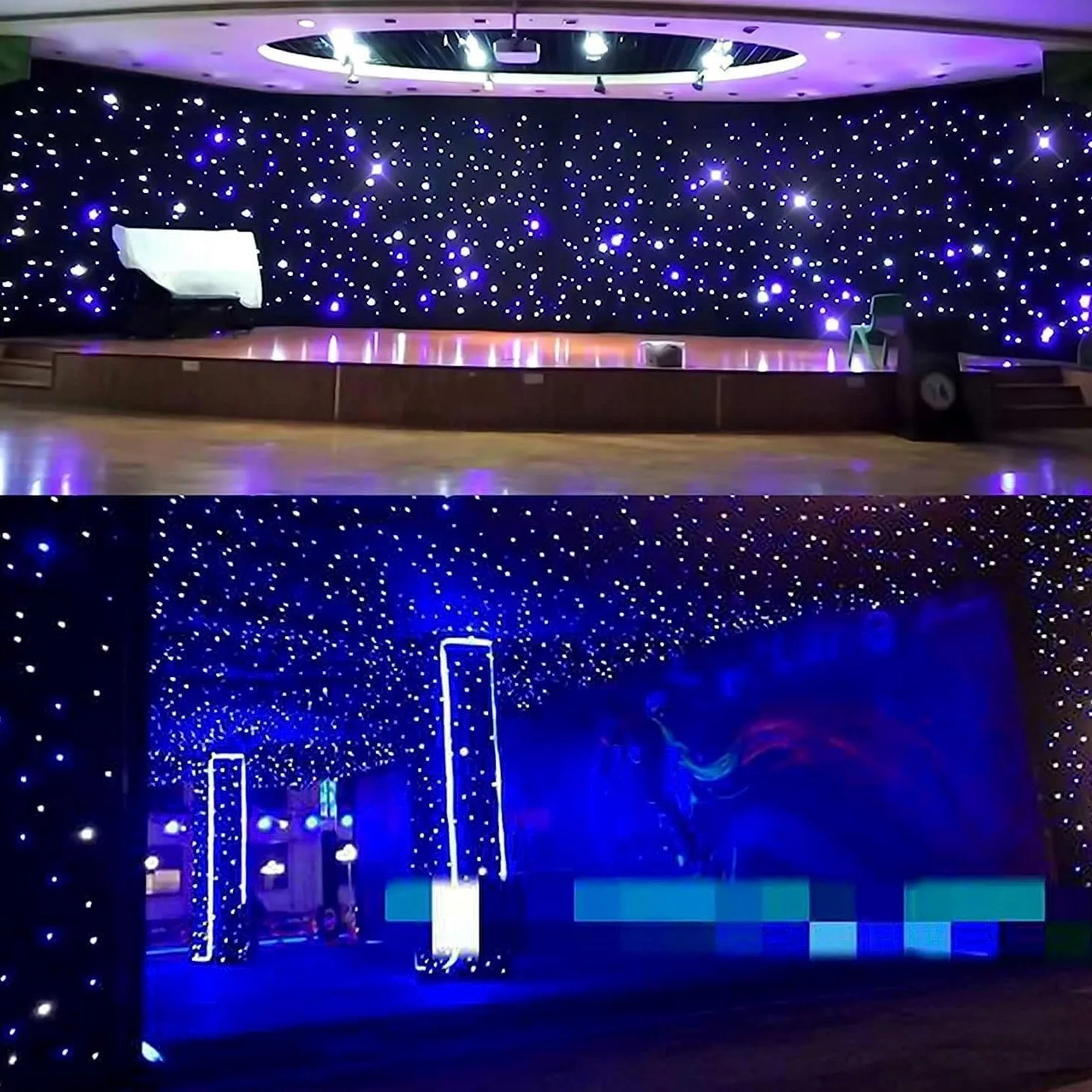 Sfondo in Tessuto per Cielo Stellato Da Palco, Tessuto per Cielo Stellato Da Palco a LED, Fondali per Tende a Stella Da Palco,9.84ft*19.69ft