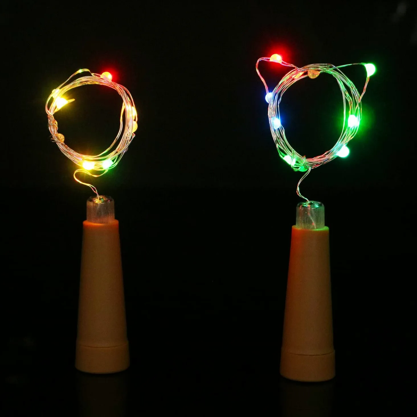 6pcs luci a Stringa a LED con Sughero AAA alimentate a Batteria, Colori Lampeggianti luci per Bottiglie di Ricambio Decorare Camera da Letto Bar Party (1 m/10 luci)