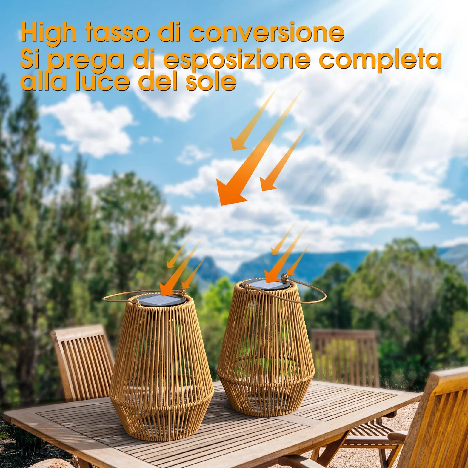 Lanterne da Esterno, KagoLing Lanterne Solari da Esterno 1 Pezzi IP65 Impermeabile Lampada Solare da Giardino per Natale Feste Decorazioni natalizie