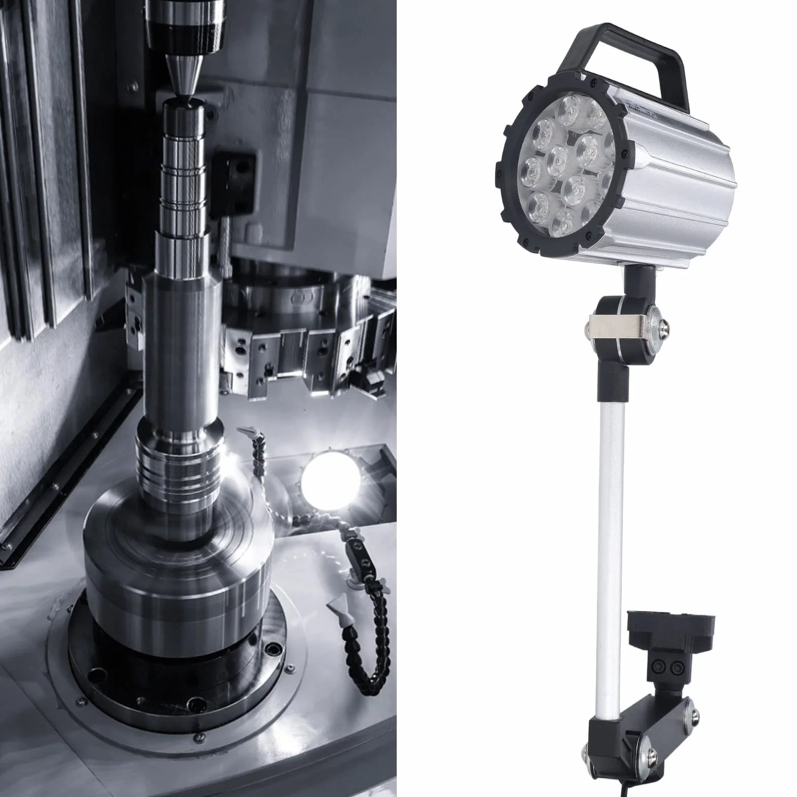Lampada da lavoro a led impermeabile per macchine utensili CNC Lampada da lavoro pieghevole a prova di olio impermeabile 12w Lampada da tavolo da lavoro 24v