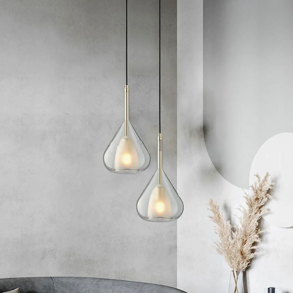 Lampadari in Stile Nordico, Paralume per Lampada a Sospensione a Forma di Goccia d'Acqua dalla personalità Creativa, Lampada a Sospensione a Testa Singola E27 Scream, Lampada da soffitto a Filo,