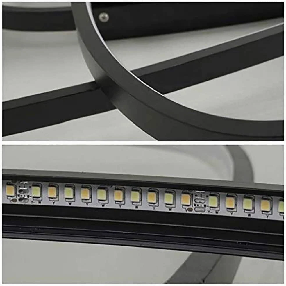Plafoniera Led Soffitto dimmerabile, Lampadario Moderno Con Telecomando, 68W Plafoniere da soffitto, 3000K-6000K Lampada da Soffitto per Soggiorno Camera da Letto, Sala da Pranzo (95cm ‎Bianco)