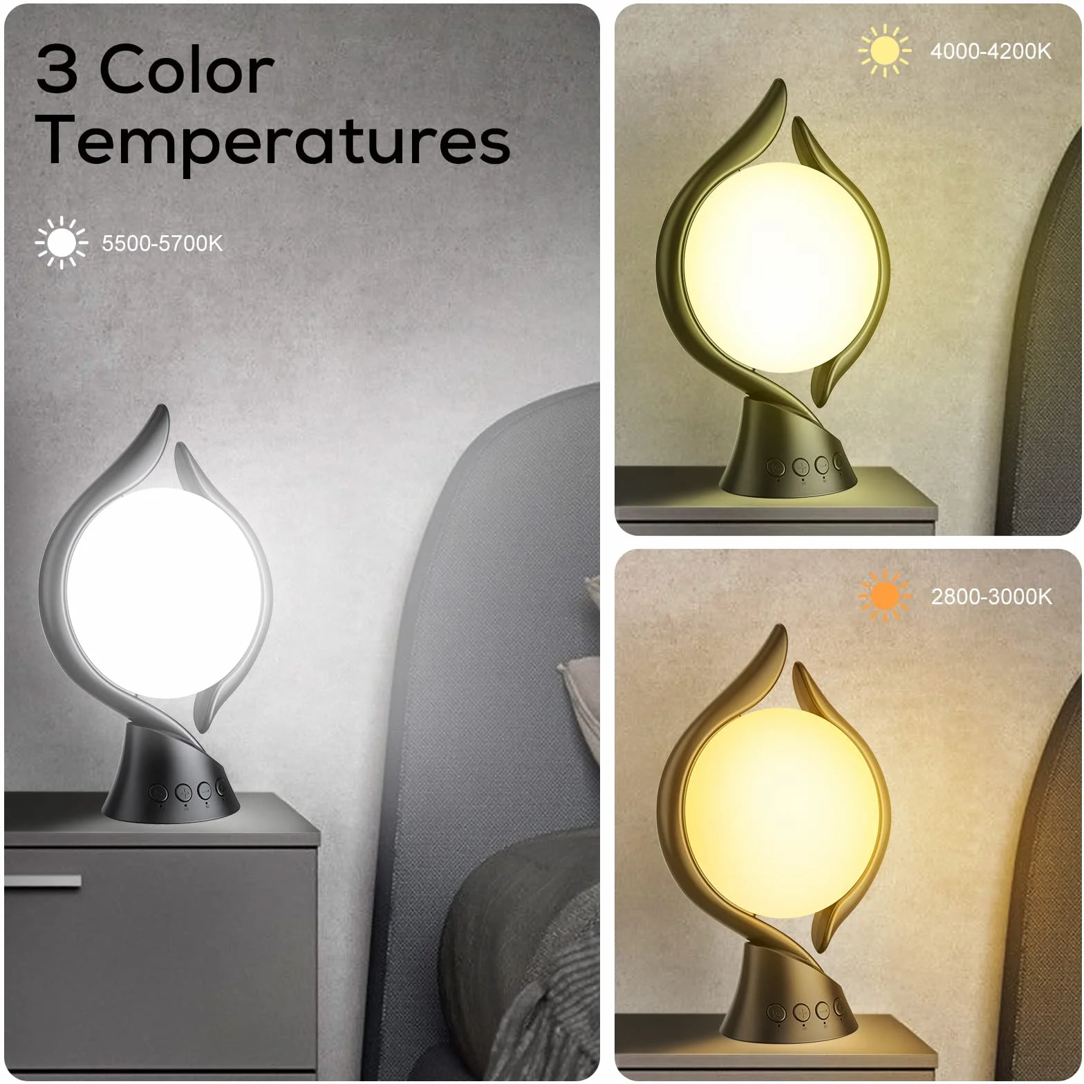 KICLBD Lampada luce diurna 10000 Lux con 3 colori di luce, 4 timer, 5 intensità luminose regolabili e funzione di memoria, lampada solare senza UV