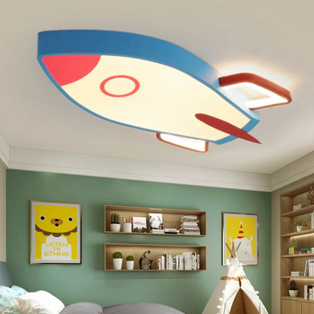 Plafoniera A LED per Camerette Plafoniere Razzo Lampadario Moderno Paralume Acrilico Luci Creative per Bambini Dimmerabili Telecomando Bambini Ragazzi Soggiorno Illuminazione Camera da Letto