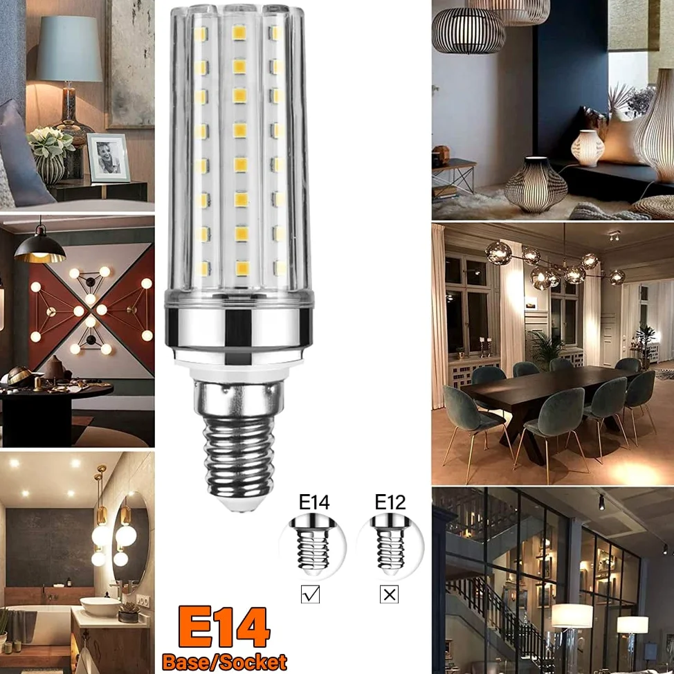 RYTM Lampadine LED, lampadina a mais con base E12/E14, 16 W 1000 LM, 20 W 1300 LM, equivalente a 160/200 Watt, 3000 K 4000 K 6000 K Non dimmerabile CA 85 V ~ 265 V (confezione da 10)