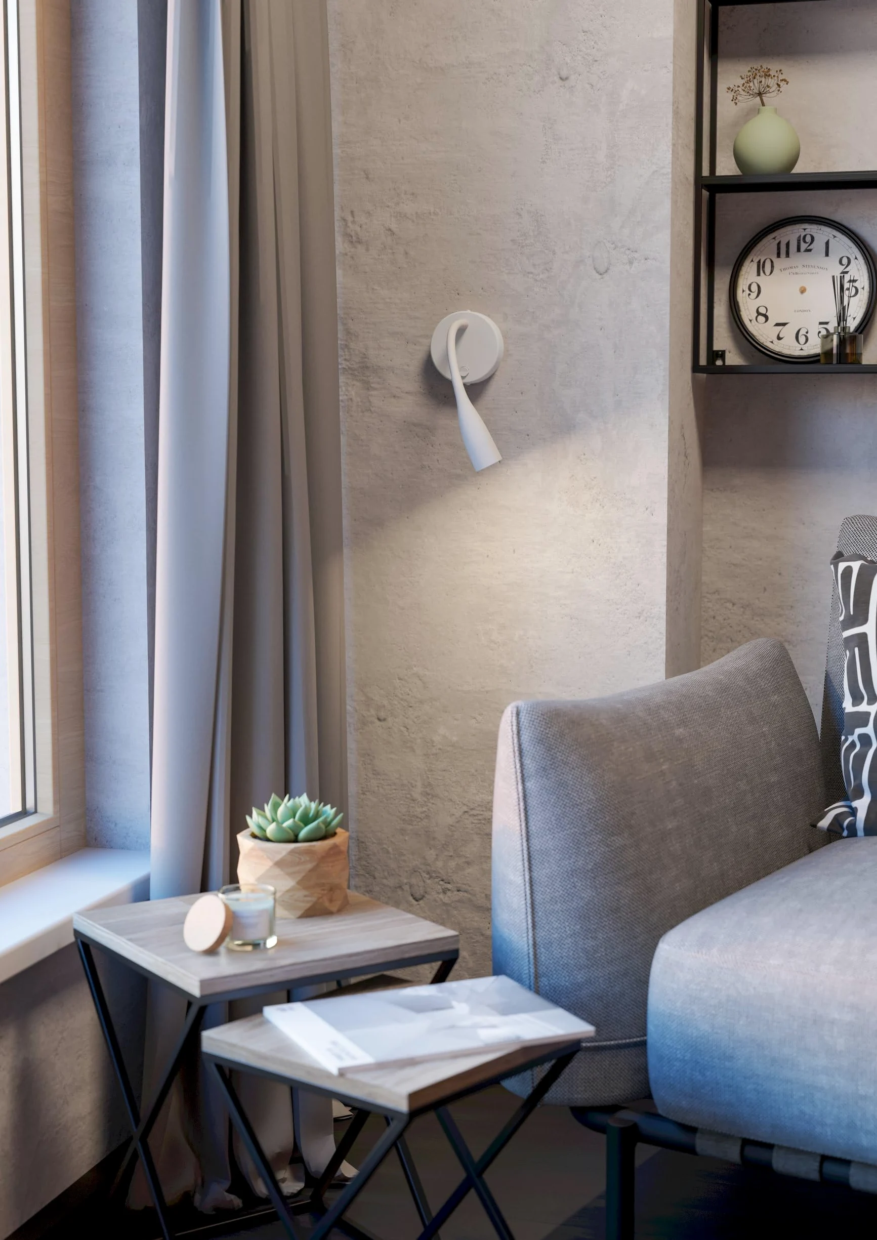 Eglo Lampada da parete a LED Olivandino, a collo di cigno, luce da lettura a muro, per camera da letto, con interruttore, in metallo e plastica bianca, colore luce: bianco caldo