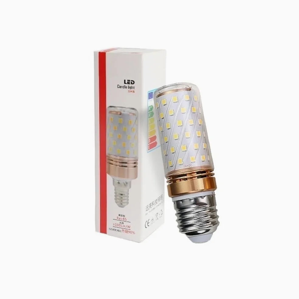 HHF Illuminazione Domestica, Confezione da 20, Lampada a Mais LED AC220V 12W/16W E27/E14 Lampadina a Vite LED Tricolore Luce Calda for Uso Domestico Luce variabile(Tricolour-changing-16W,E27)