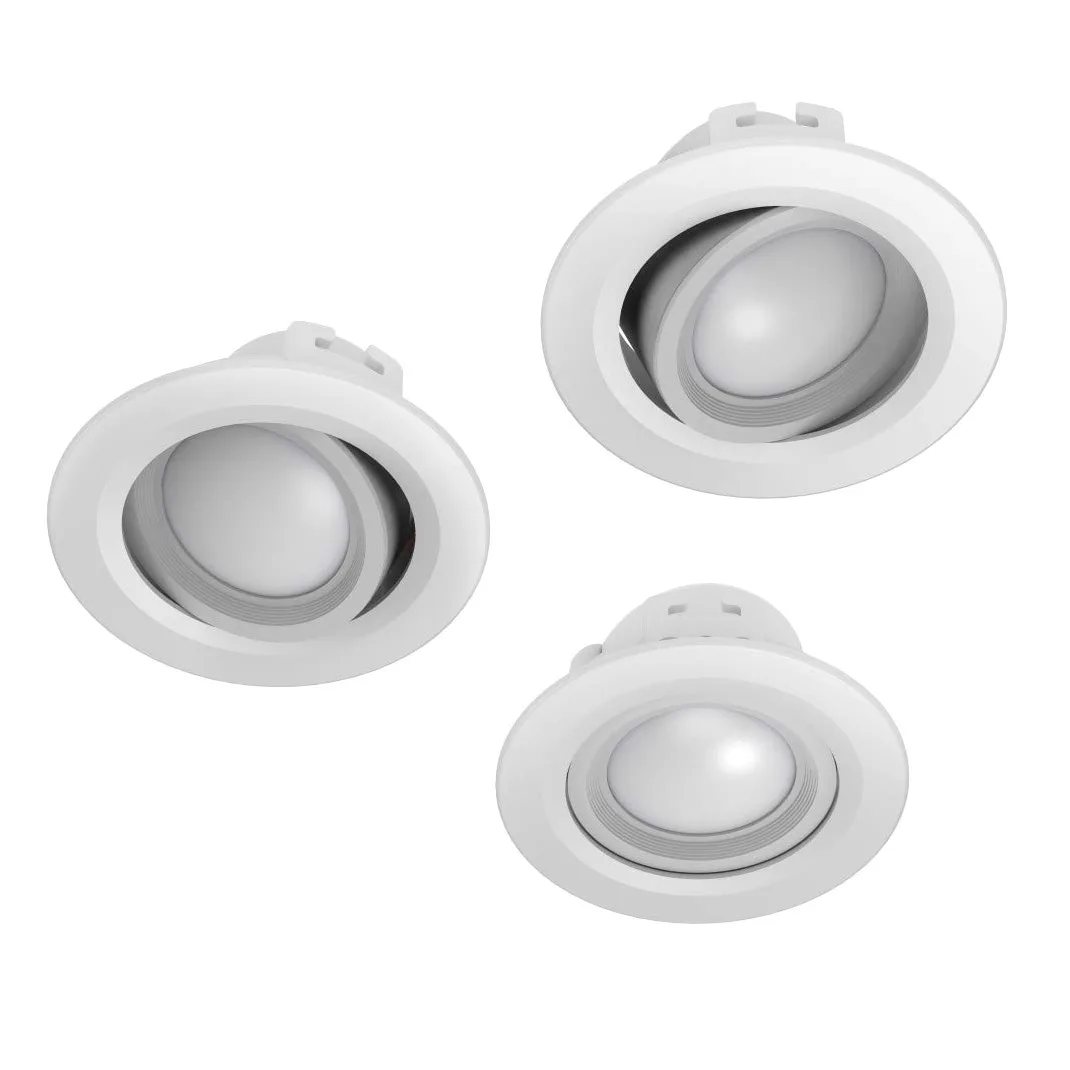 Hama - Set 3 faretti LED da incasso WiFi, 5 W (equivalenti a 35 W), inclinazione regolabile, compatibili controllo vocale/App, bianco