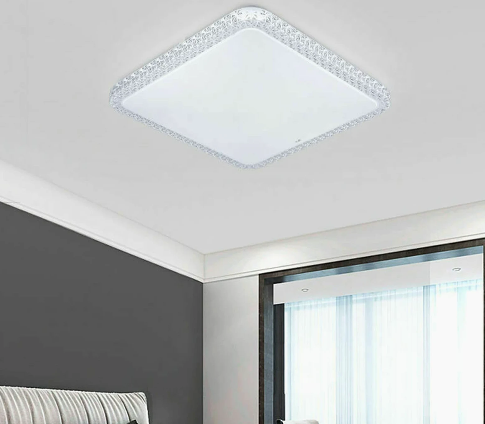 CLICLED Plafoniera LED Da Soffitto Quadrata 80W Luce Fredda Effetto Cielo Stellato 806
