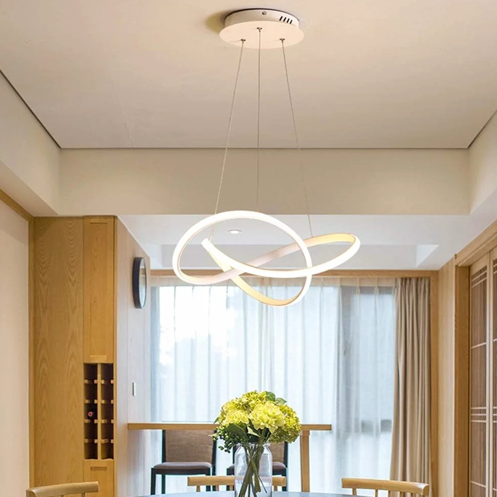 Lampadario Soggiorno, Lampada a Sospensione 30W 3000Lumens, Lampadari a LED Dimmerabili 3000K-6000K con Telecomando, Adatto per Sala da Pranzo, Soggiorno, Camera da Letto, Ufficio, ecc.